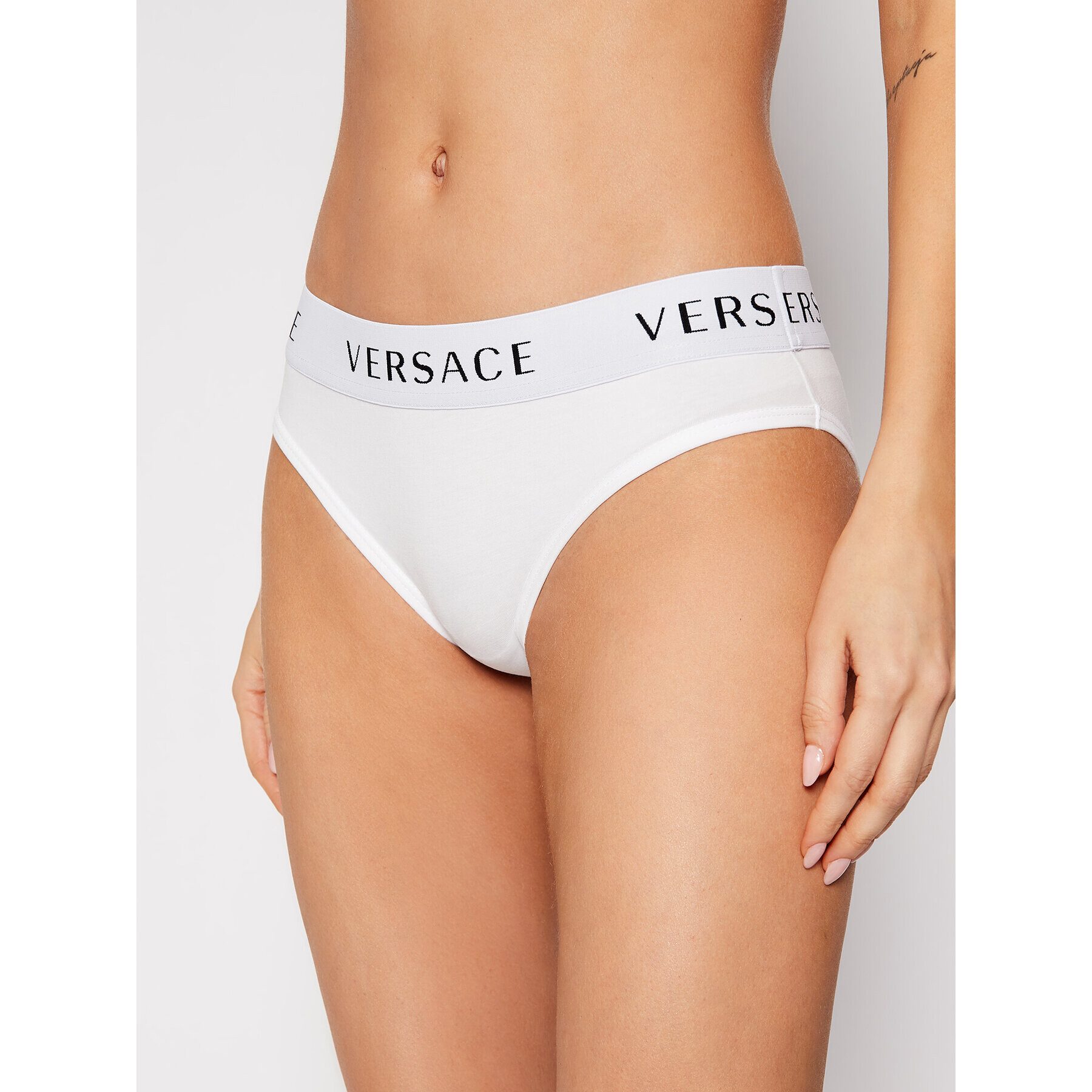 Versace Klasické nohavičky Logo AUD04071 Biela - Pepit.sk