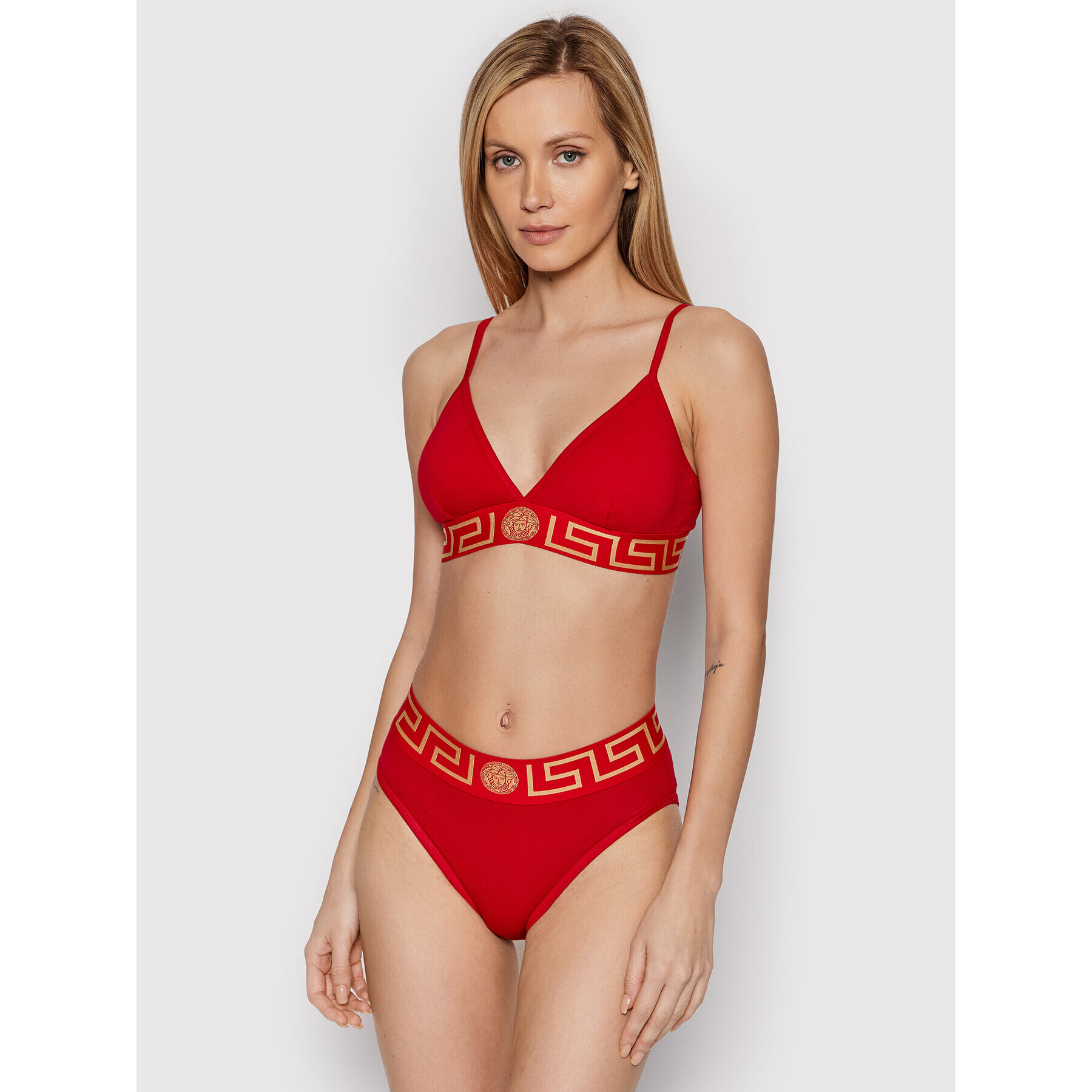 Versace Podprsenka Bralette Greca 1000656 Červená - Pepit.sk