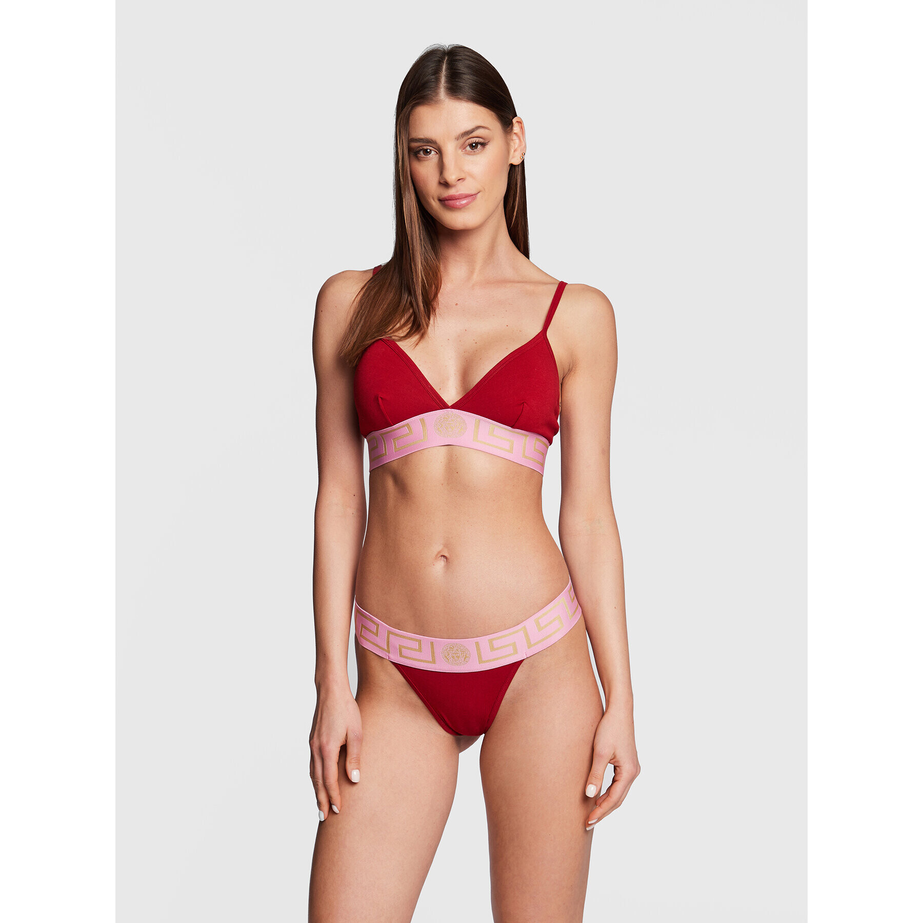 Versace Podprsenka Bralette Greca 1000656 Červená - Pepit.sk