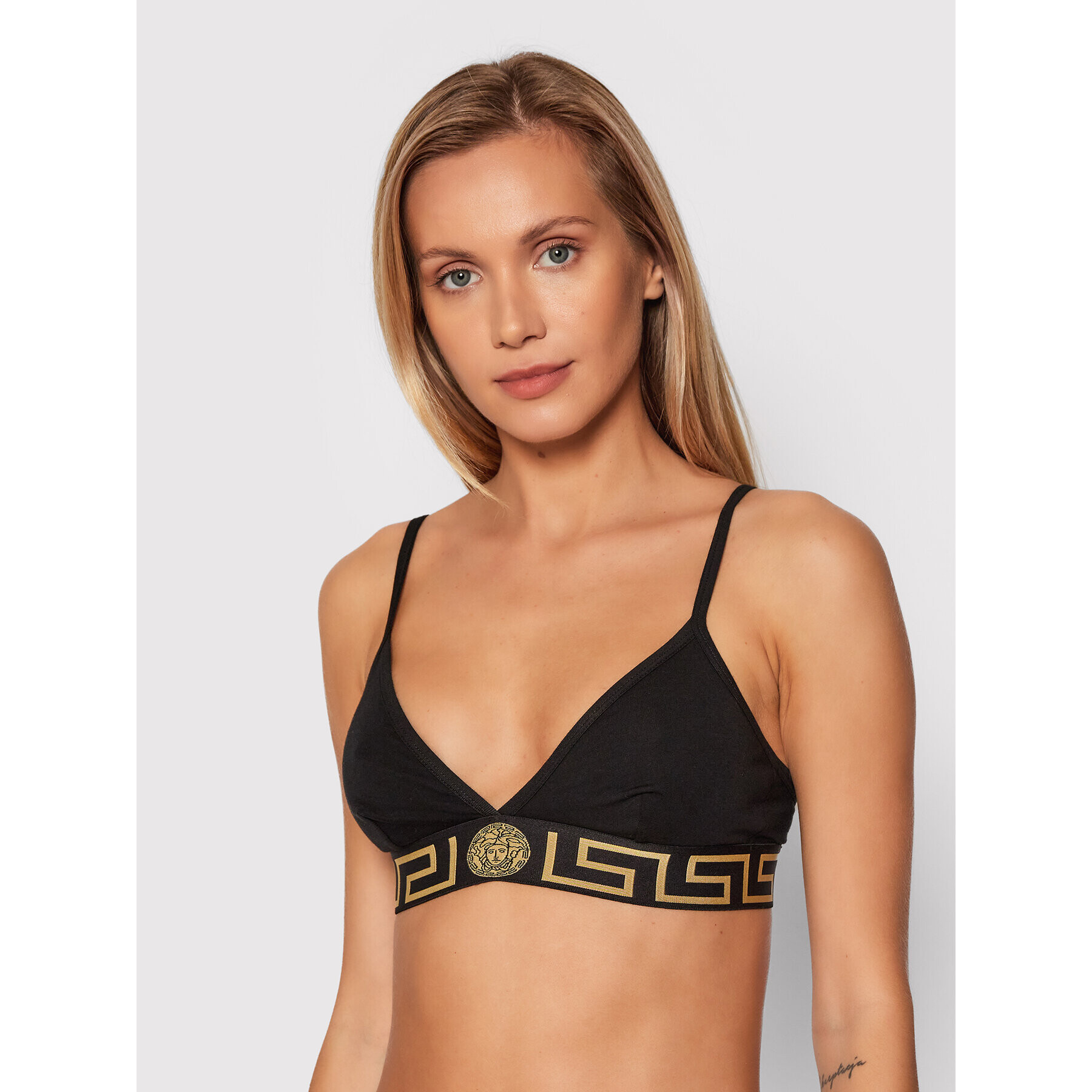 Versace Podprsenka Bralette Greca 1000656 Čierna - Pepit.sk