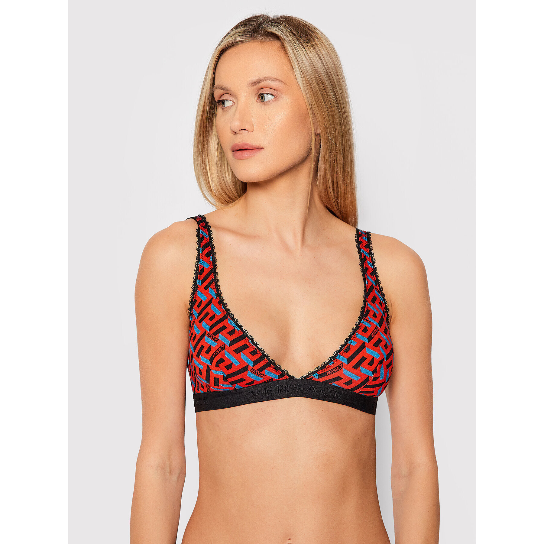 Versace Podprsenka Bralette Greca Signature 1002594 Červená - Pepit.sk