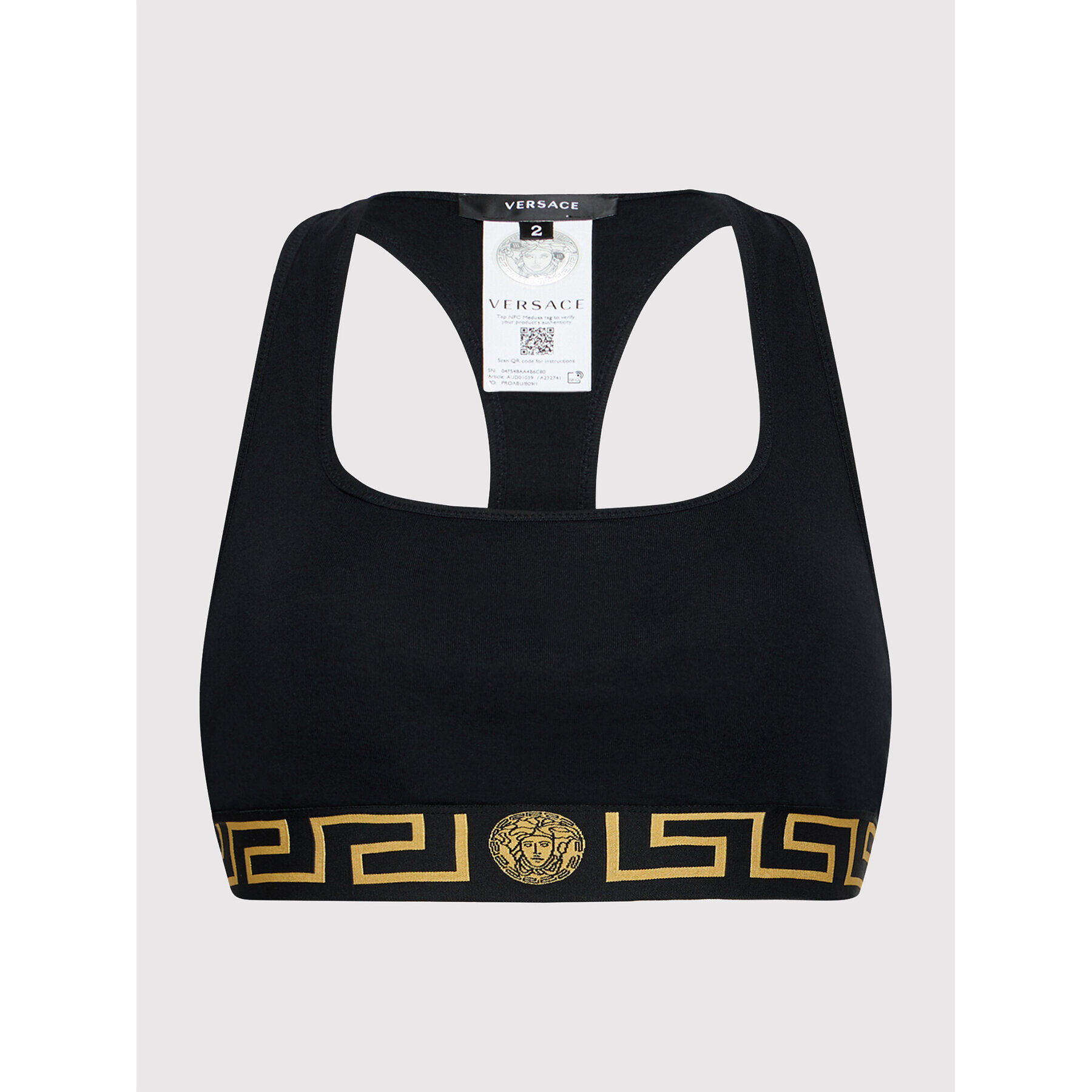 Versace Podprsenkový top Donna AUD01039 Čierna - Pepit.sk