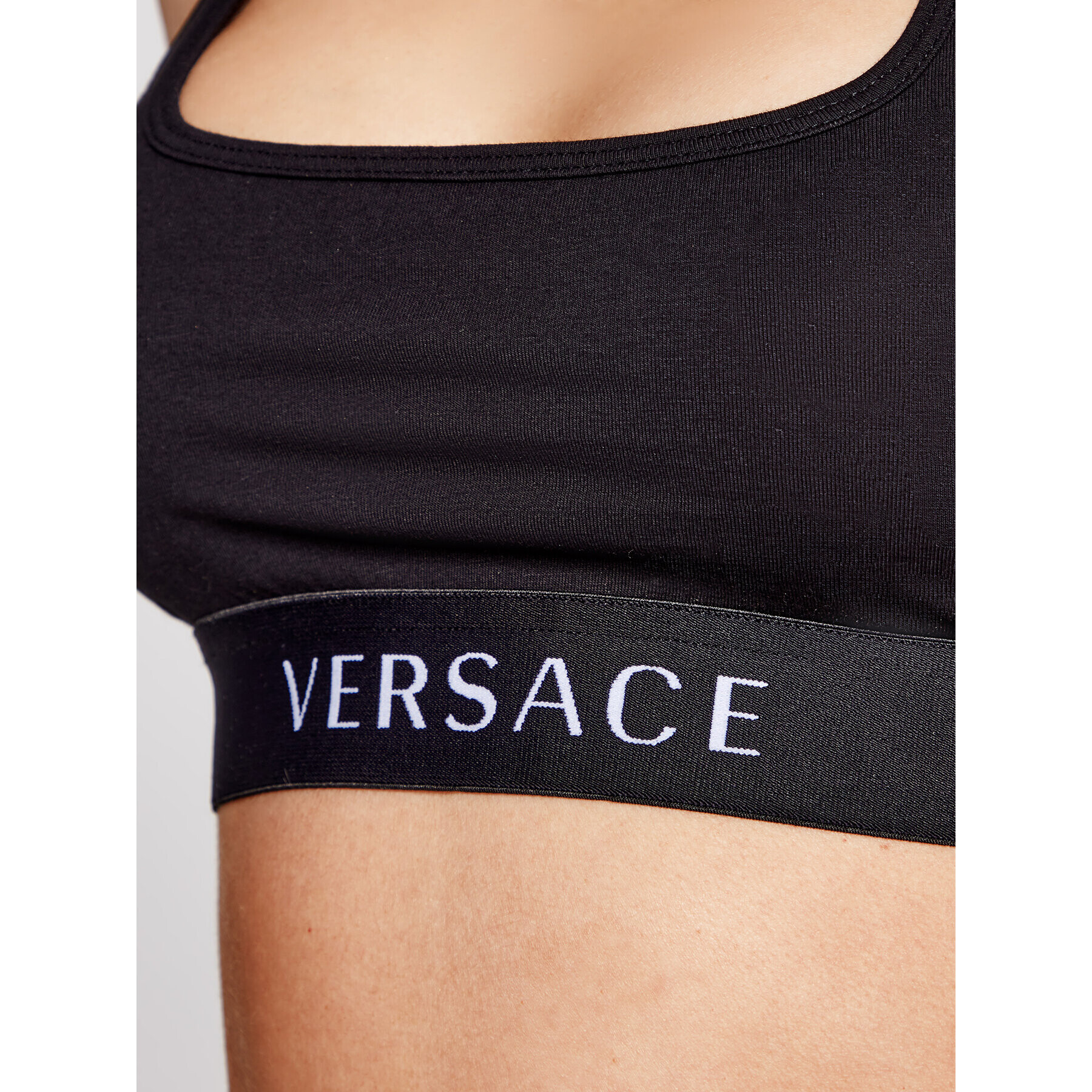 Versace Podprsenkový top Logo Sports AUD04068 Čierna - Pepit.sk