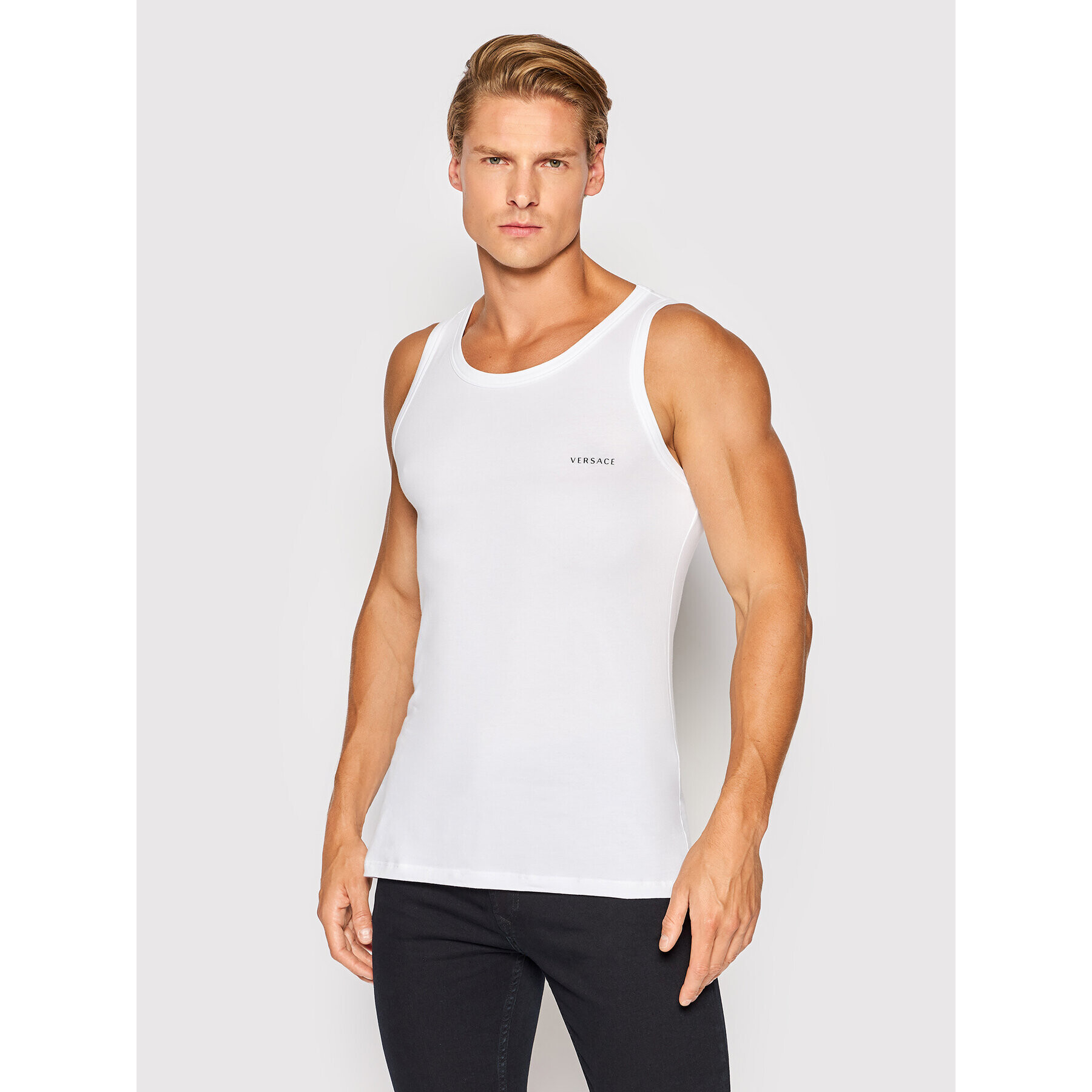 Versace Súprava 2 tank topov Intimo AU04022 Biela Slim Fit - Pepit.sk