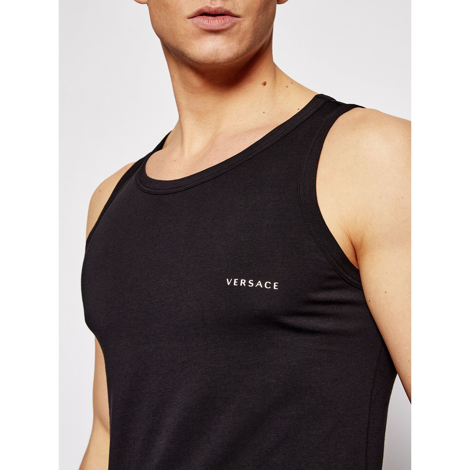 Versace Tank top Canotta AUU04022 Čierna Slim Fit - Pepit.sk