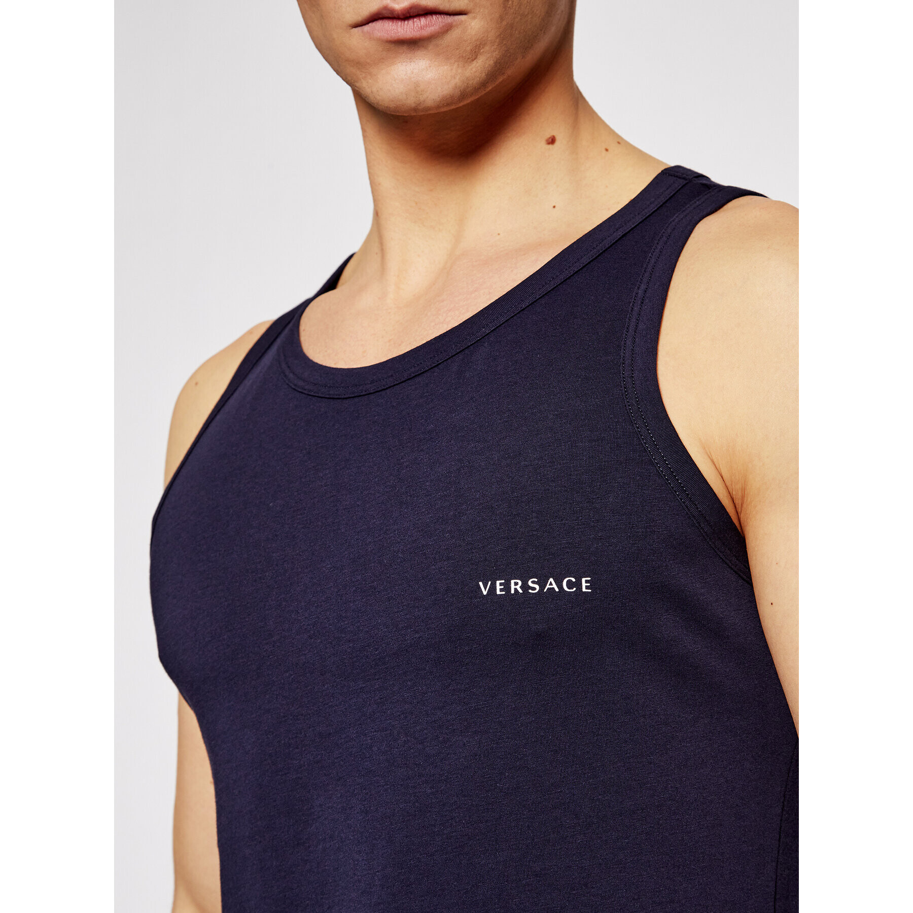 Versace Tank top Canotta AUU04022 Tmavomodrá Slim Fit - Pepit.sk