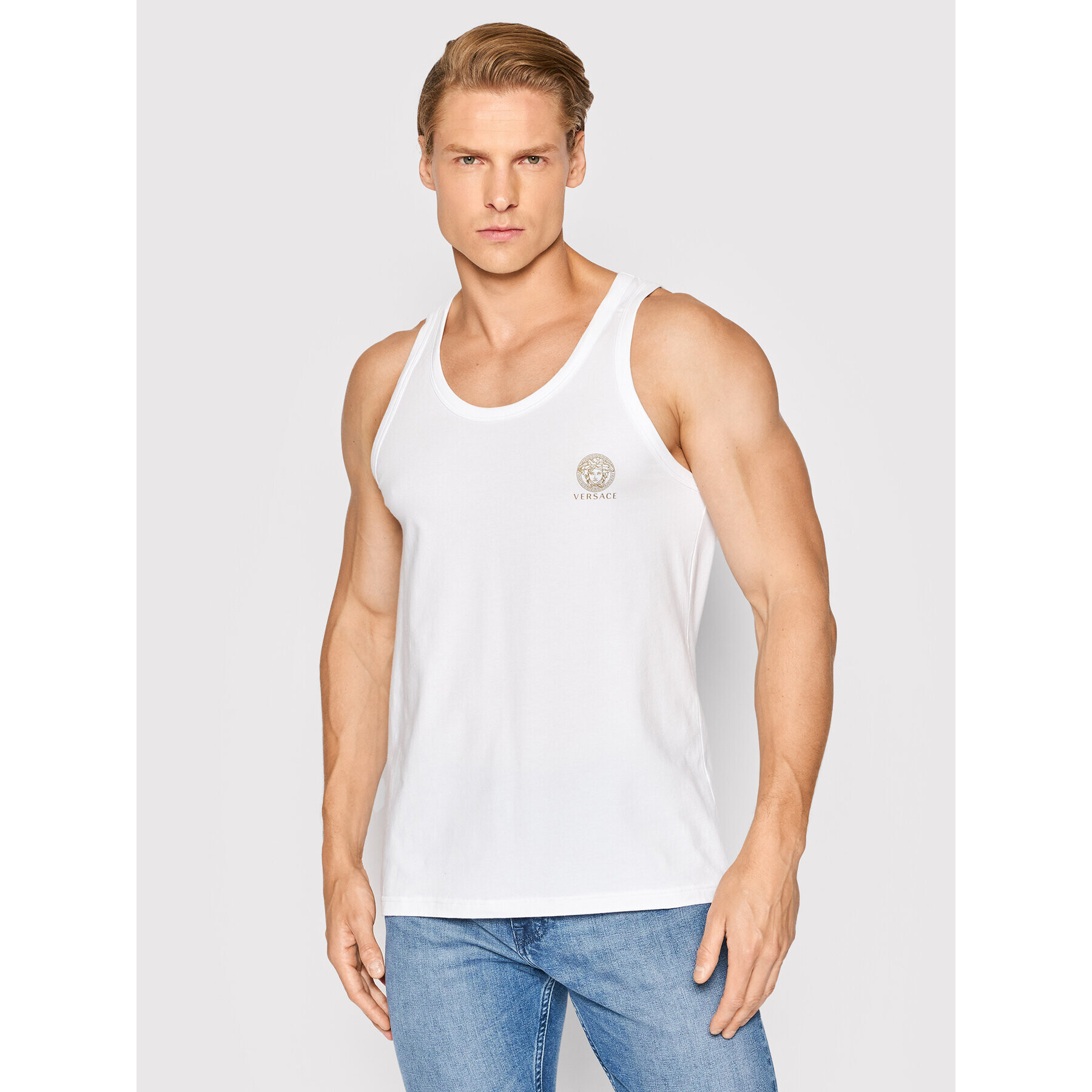 Versace Tank top Medusa AUU01012 Biela Regular Fit - Pepit.sk