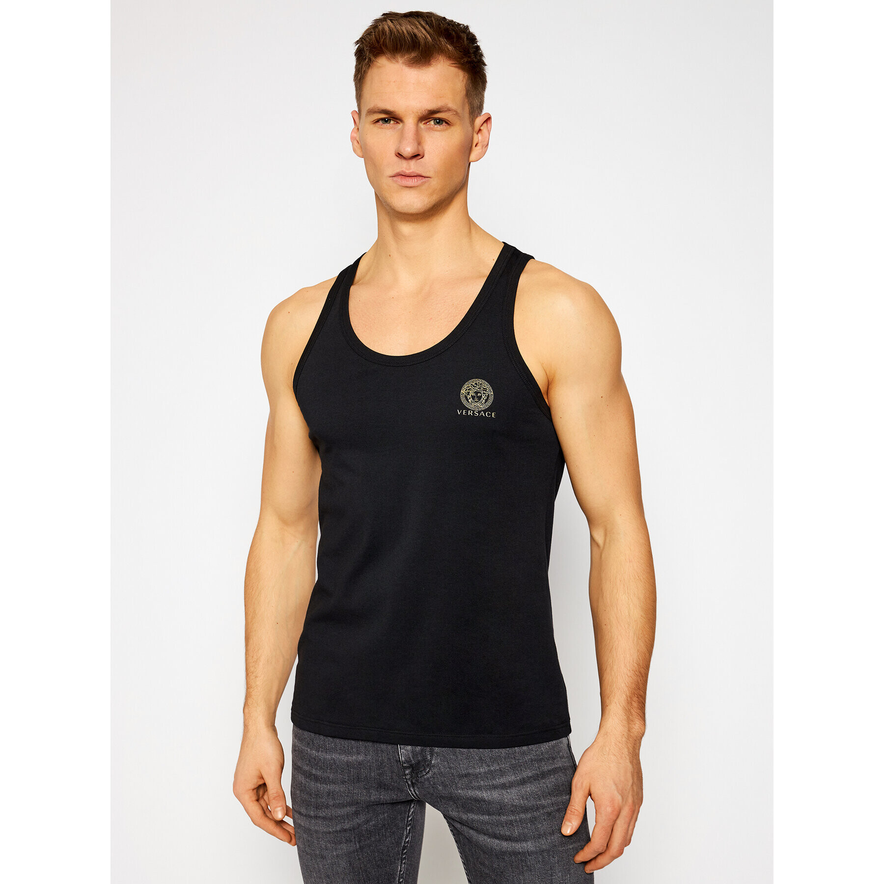 Versace Tank top Medusa AUU01012 Čierna Regular Fit - Pepit.sk