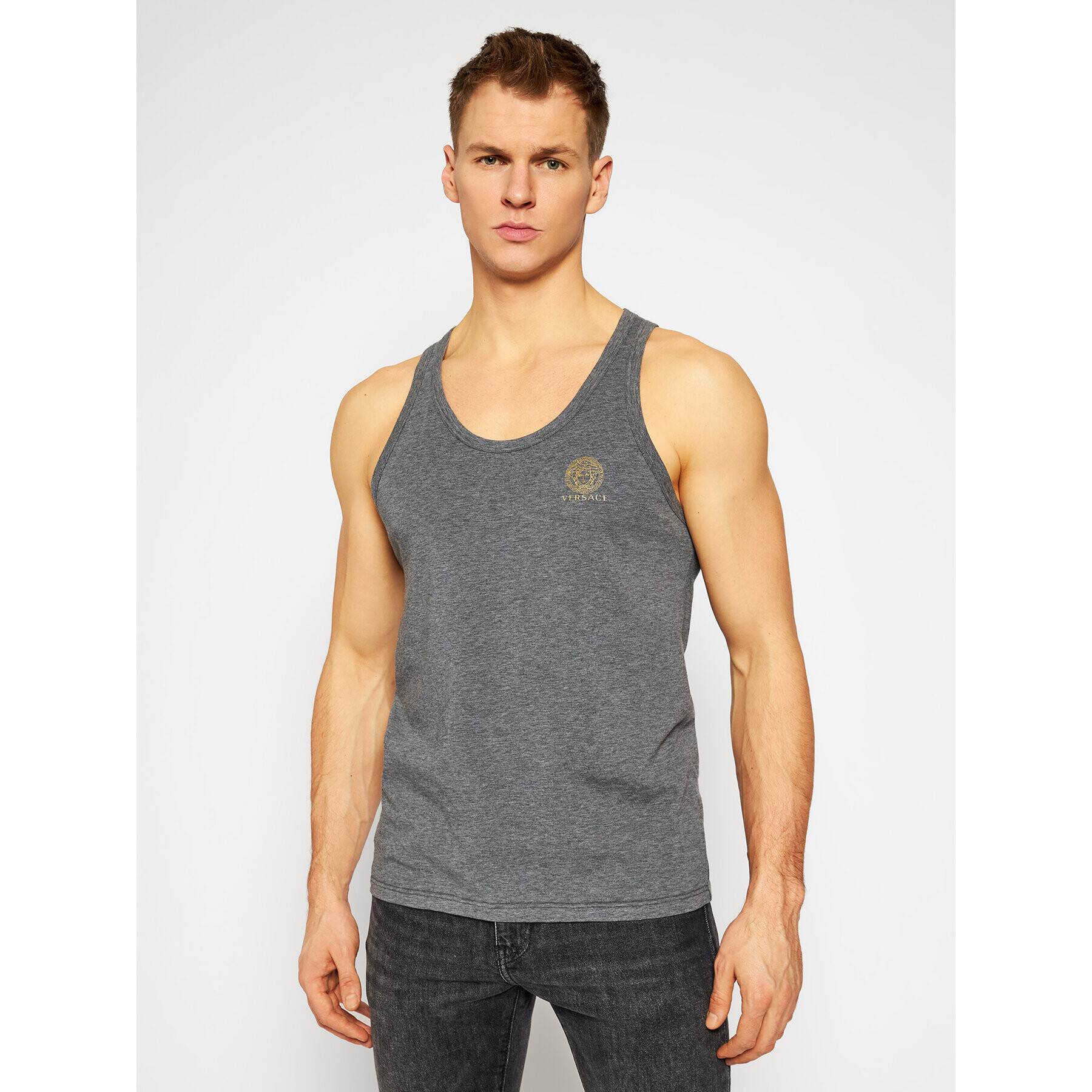 Versace Tank top Medusa AUU01012 Sivá Regular Fit - Pepit.sk