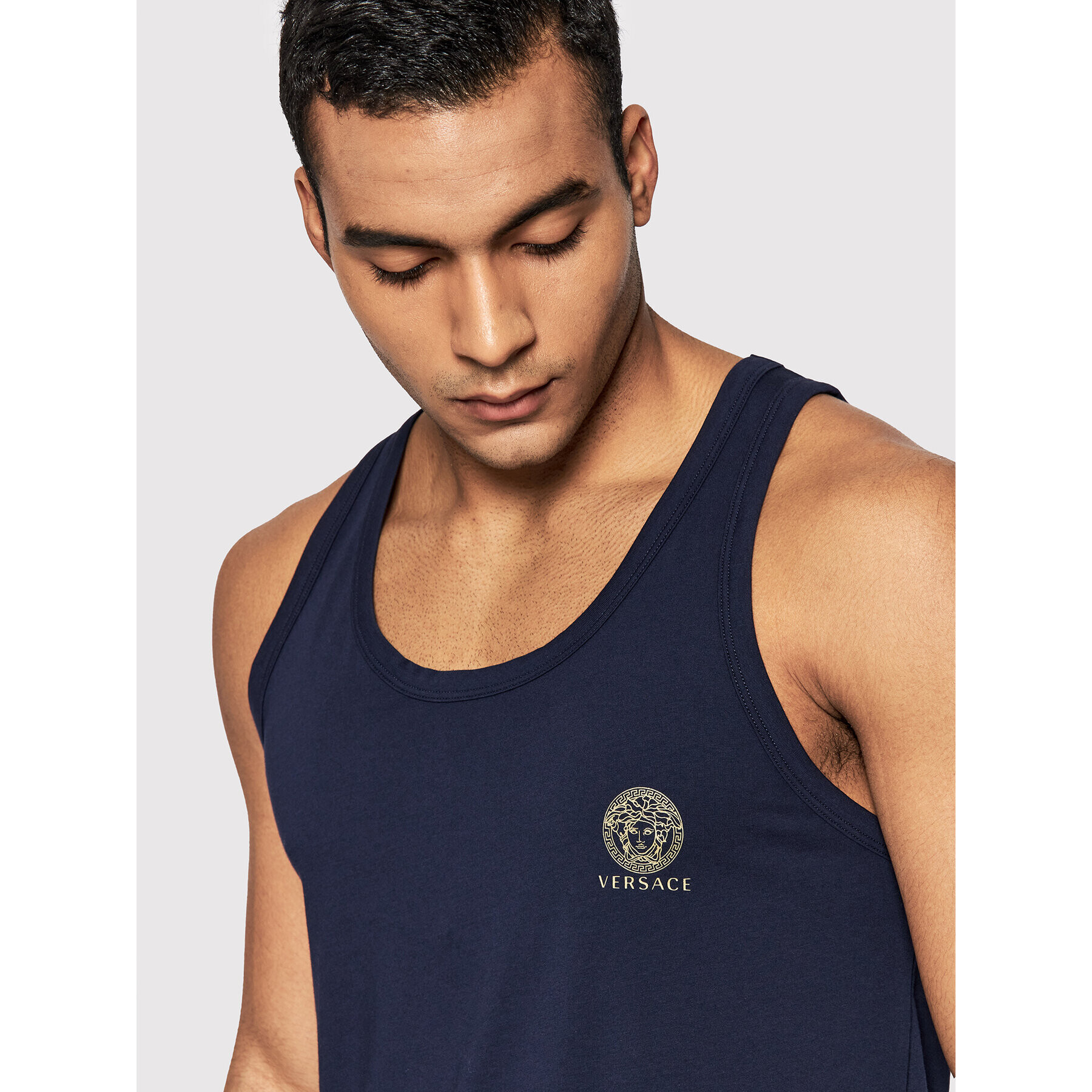 Versace Tank top Medusa AUU01012 Tmavomodrá Regular Fit - Pepit.sk