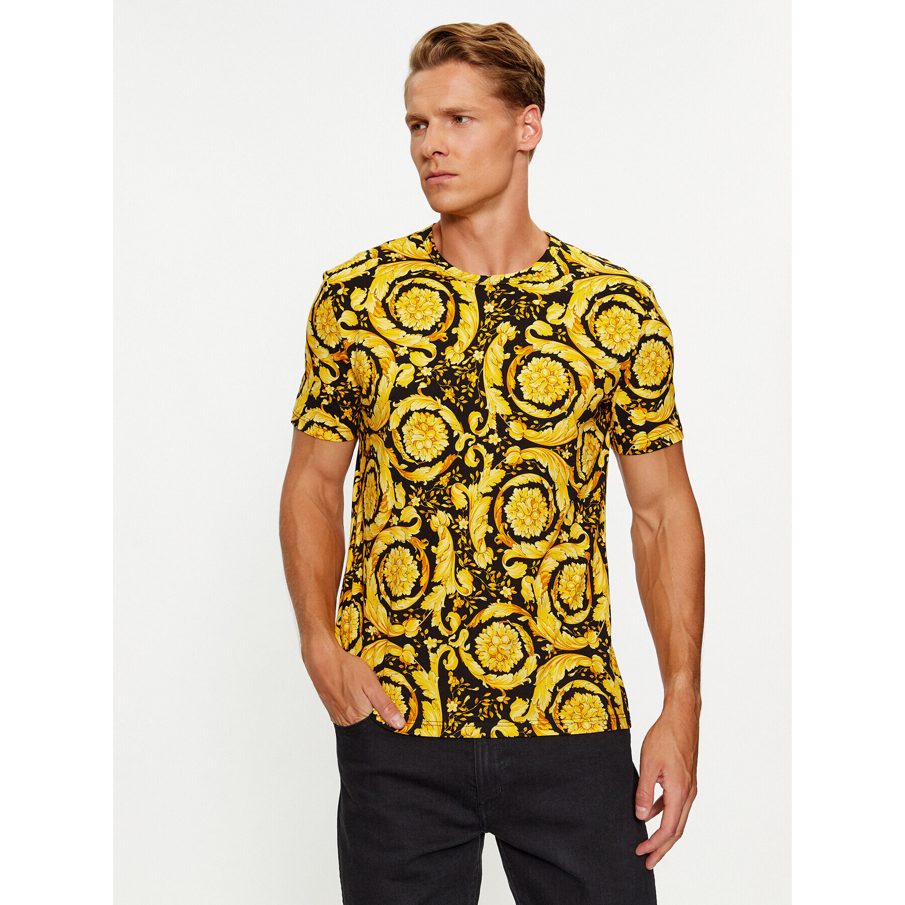 Versace Tričko 1000959 Žltá Regular Fit - Pepit.sk