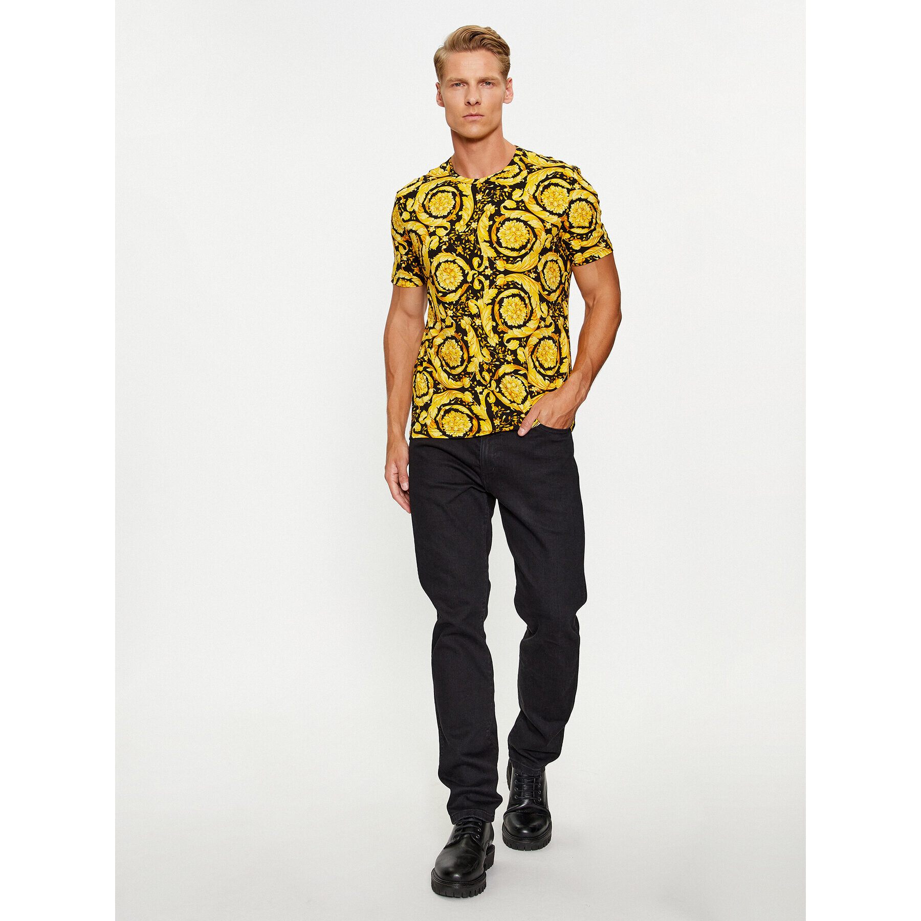 Versace Tričko 1000959 Žltá Regular Fit - Pepit.sk