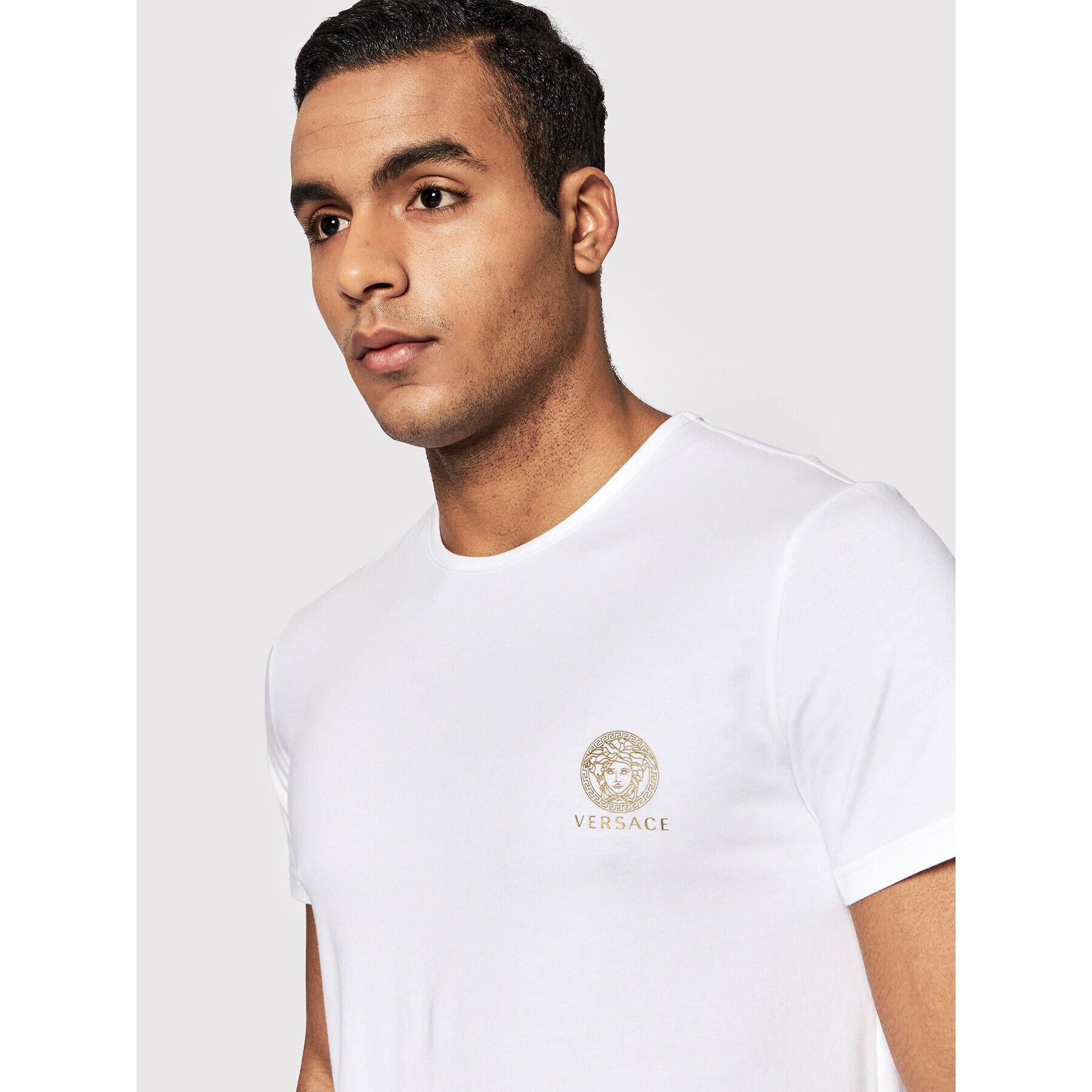 Versace Tričko Mc Girocollo Intimo Uomo AUU01005 Biela Slim Fit - Pepit.sk