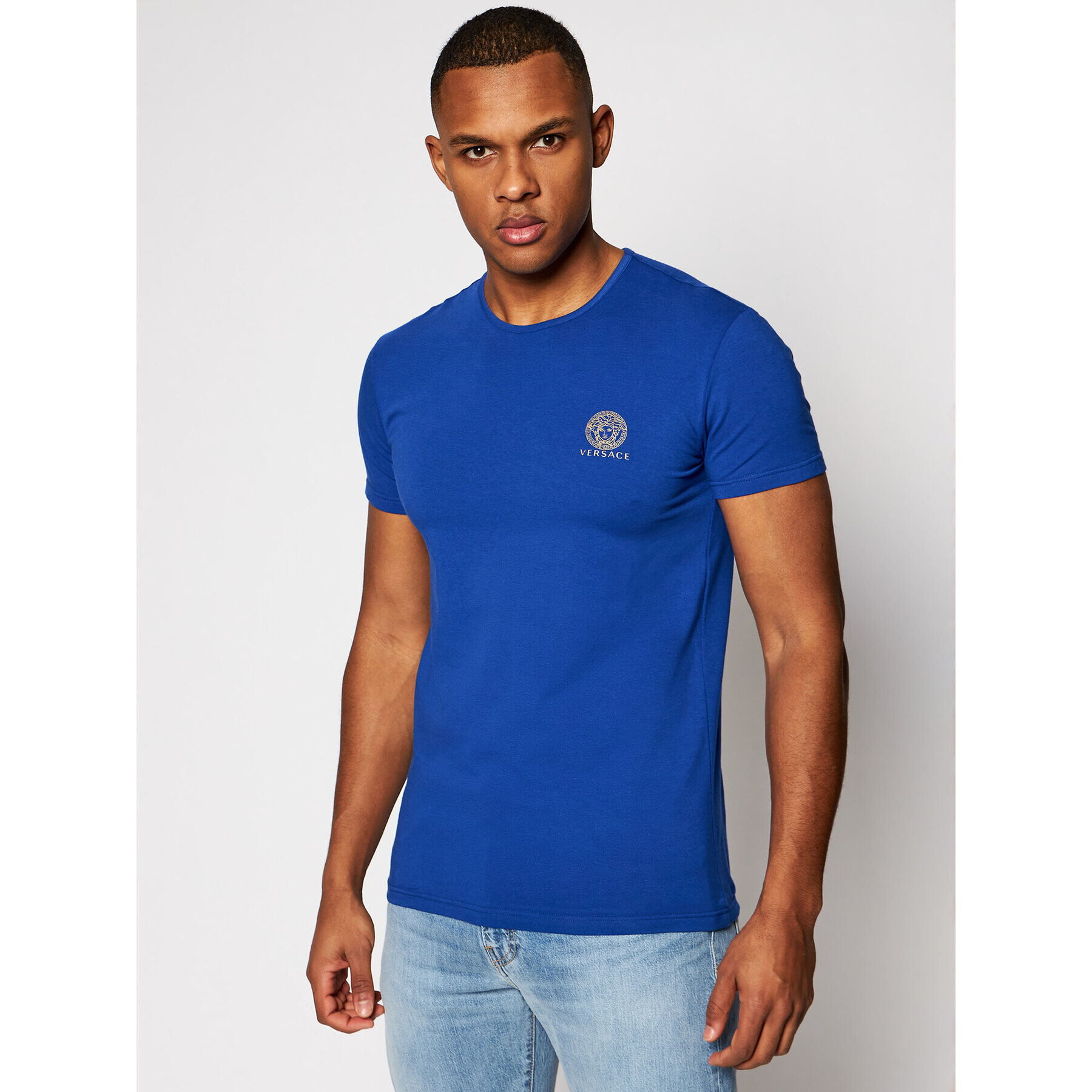 Versace Tričko Medusa AUU01005 Modrá Regular Fit - Pepit.sk