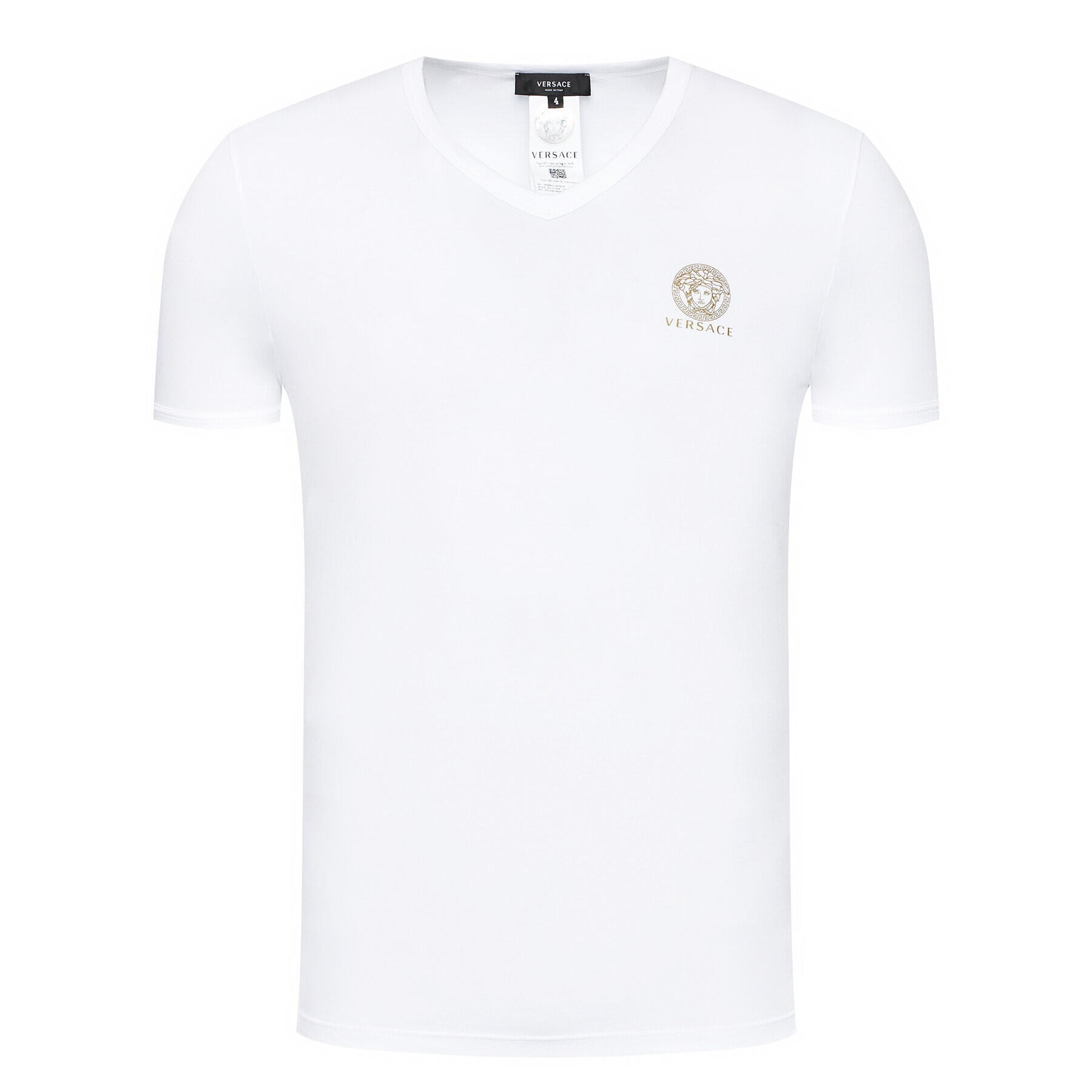 Versace Tričko Scollo AUU01004 Biela Regular Fit - Pepit.sk