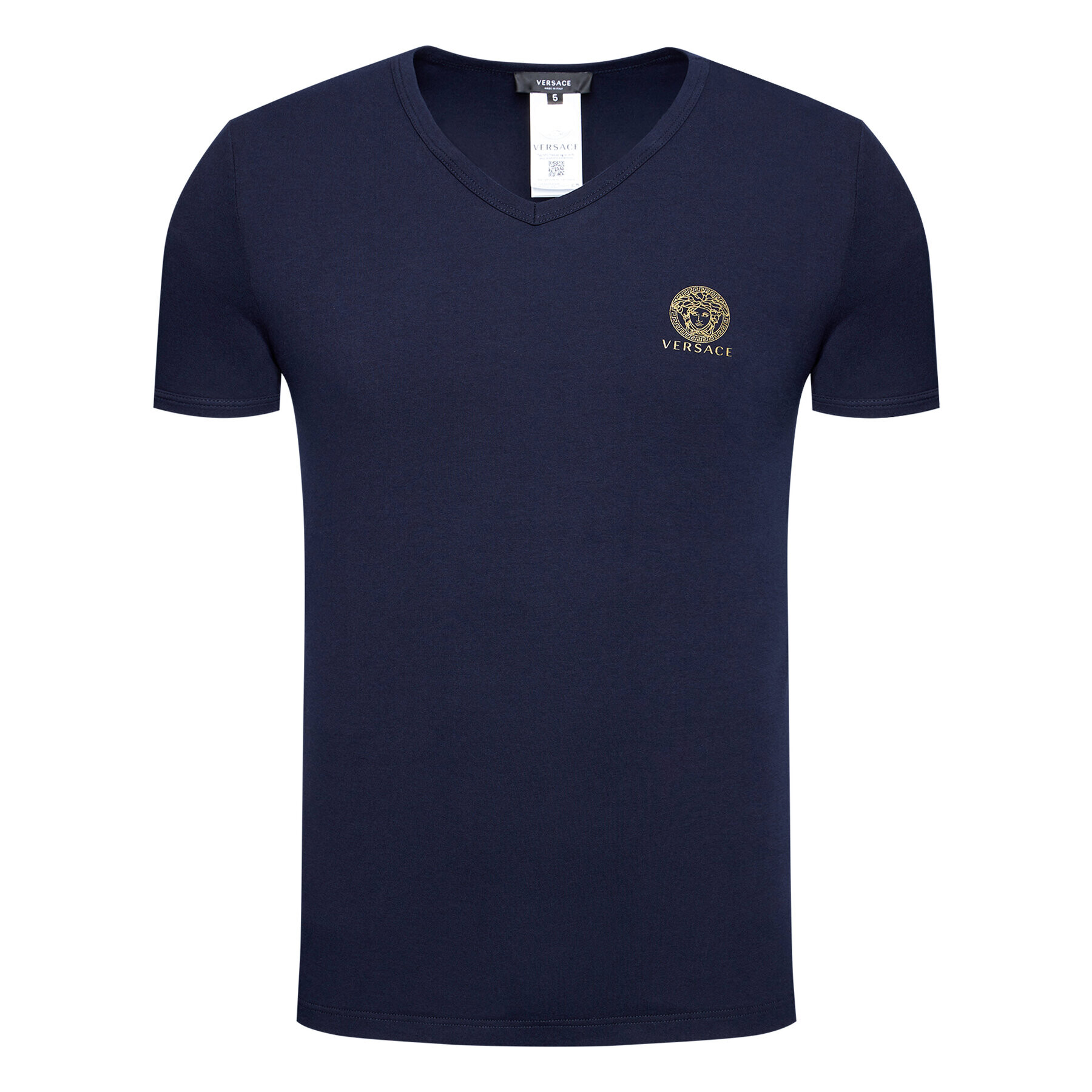 Versace Tričko Scollo AUU01004 Tmavomodrá Regular Fit - Pepit.sk