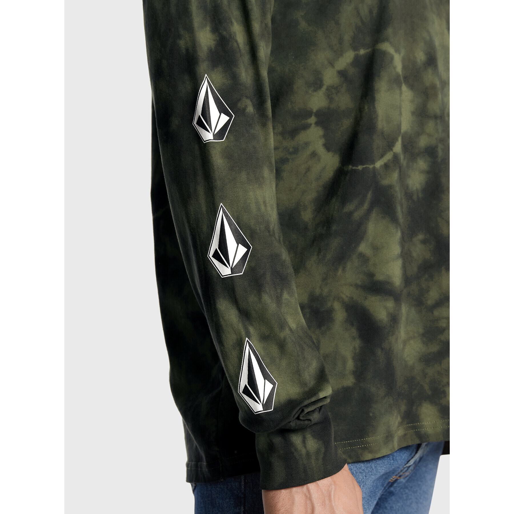 Volcom S dlhými rukávmi Iconic Stone Dye A3632201 Zelená Modern Fit - Pepit.sk