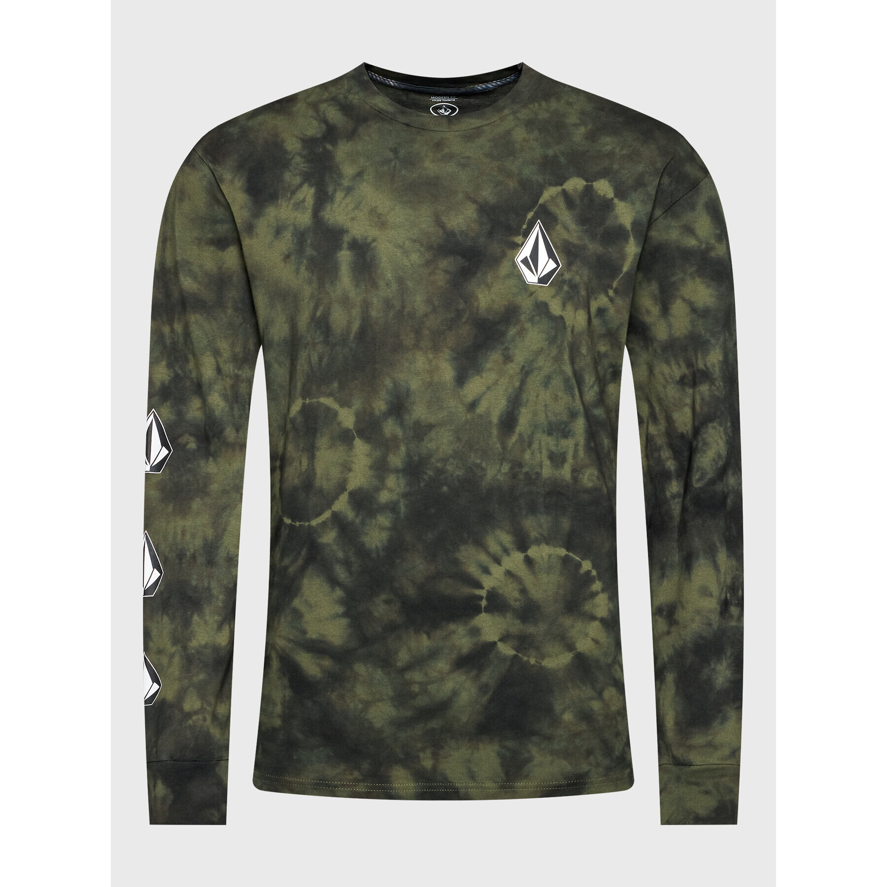 Volcom S dlhými rukávmi Iconic Stone Dye A3632201 Zelená Modern Fit - Pepit.sk