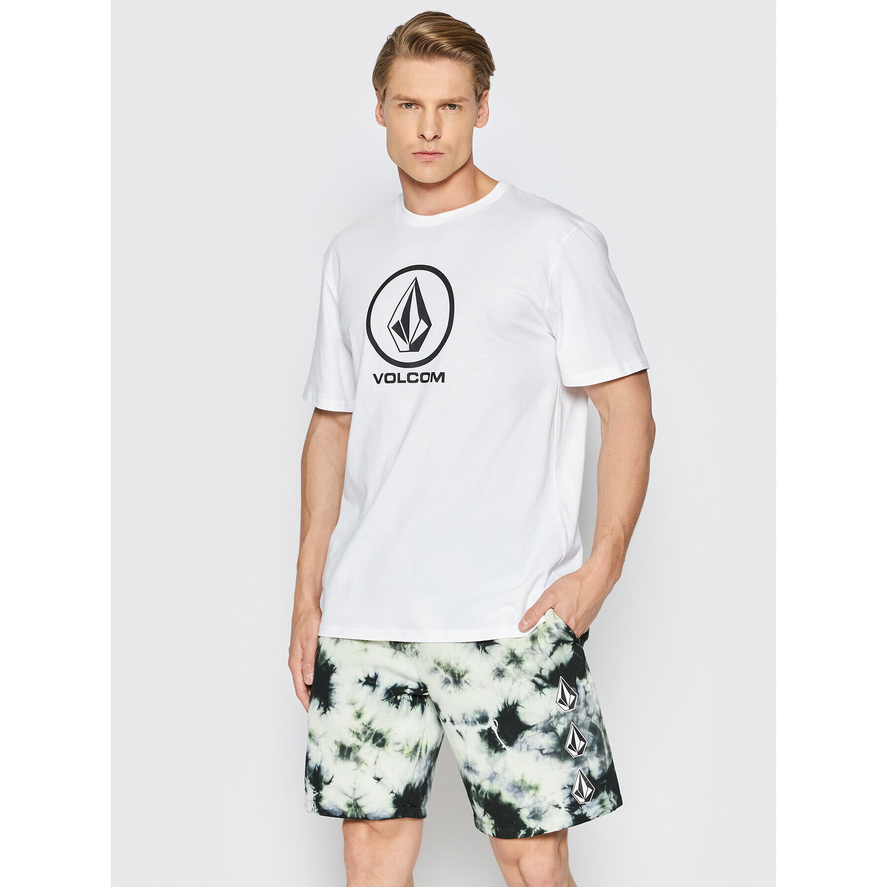 Volcom Tričko Crisp Stone A3512205 Biela Classic Fit - Pepit.sk