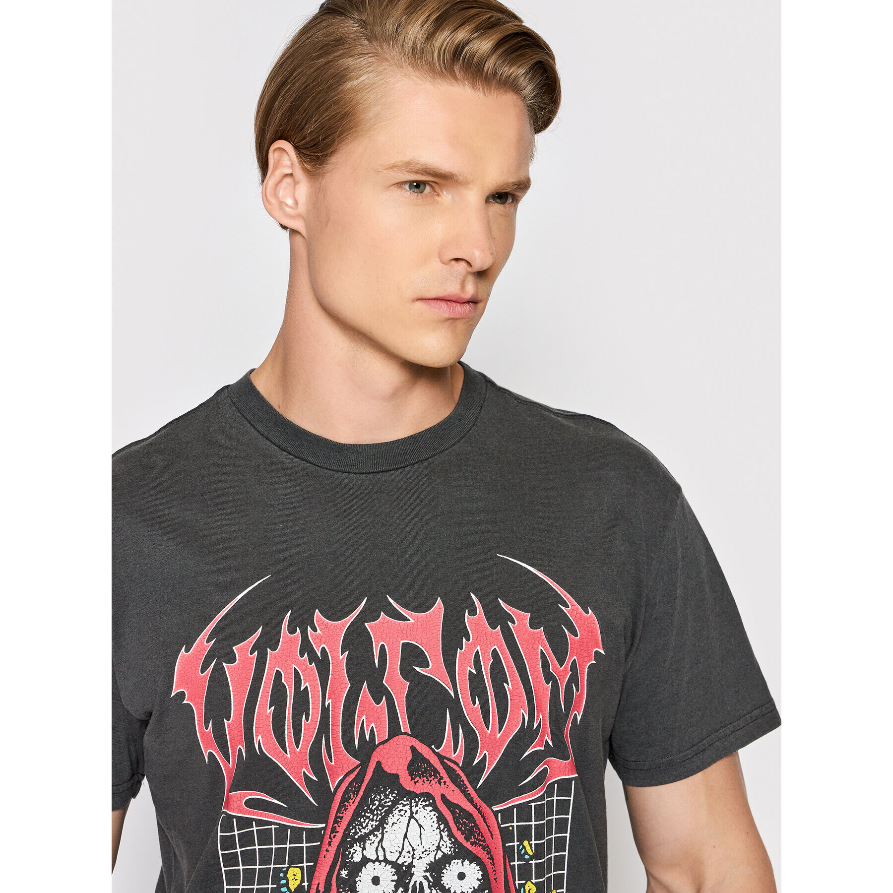 Volcom Tričko Skate Vitals Crypt Ripper A5212203 Čierna Modern Fit - Pepit.sk