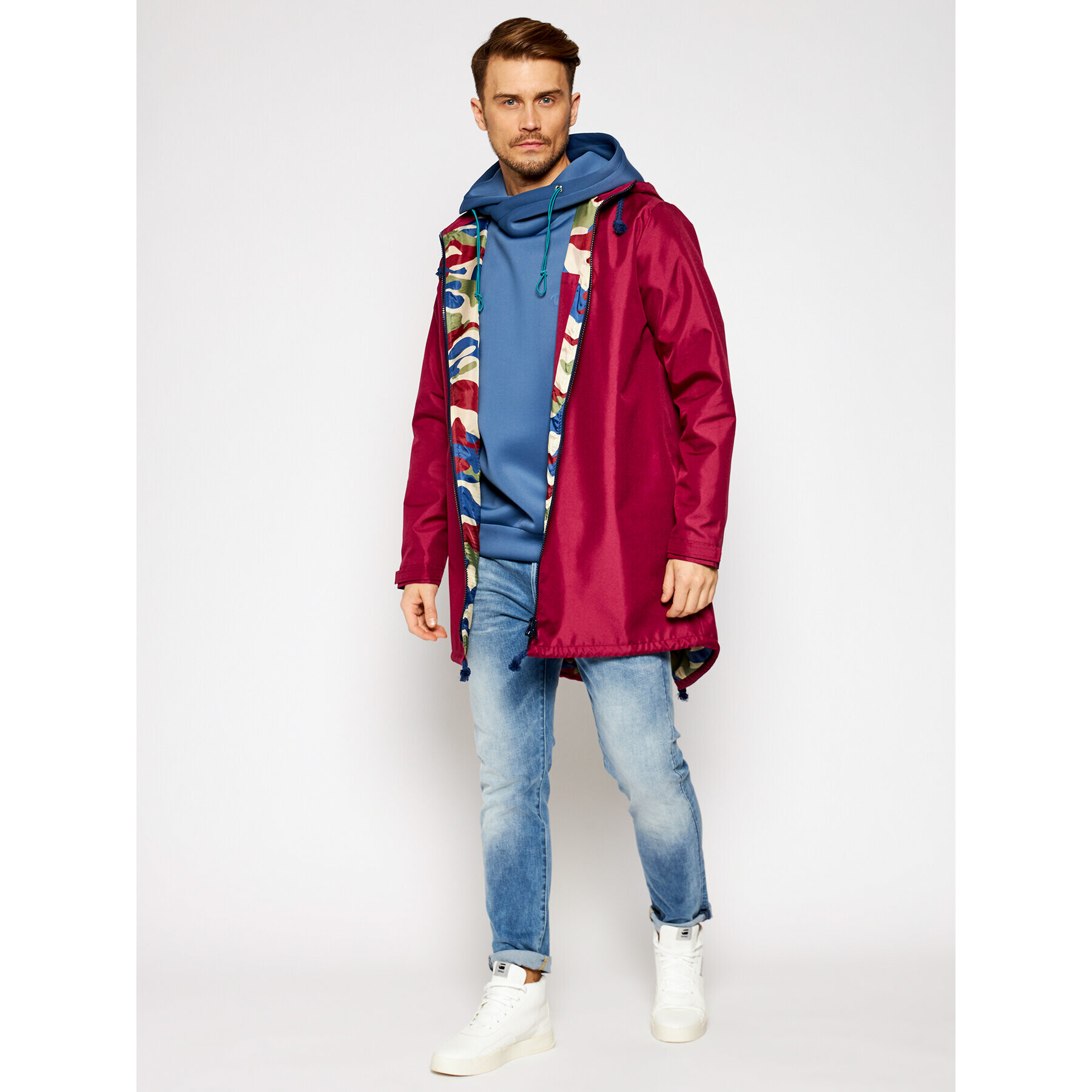 Waikiki Vibe Parka Moro Burgund Bordová Regular Fit - Pepit.sk