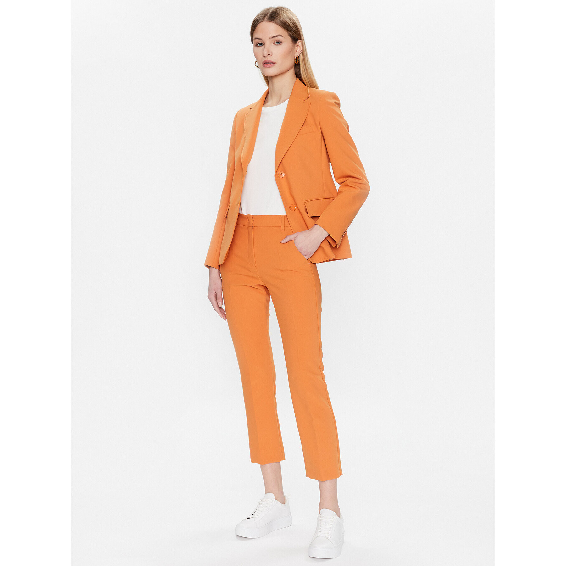 Weekend Max Mara Bavlnené nohavice Rana 2351310137 Oranžová Slim Fit - Pepit.sk