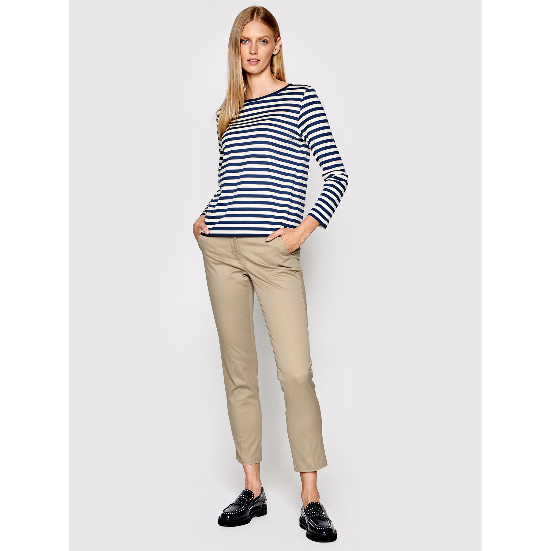 Weekend Max Mara Bavlnené nohavice Zanna 51360329 Béžová Slim Fit - Pepit.sk