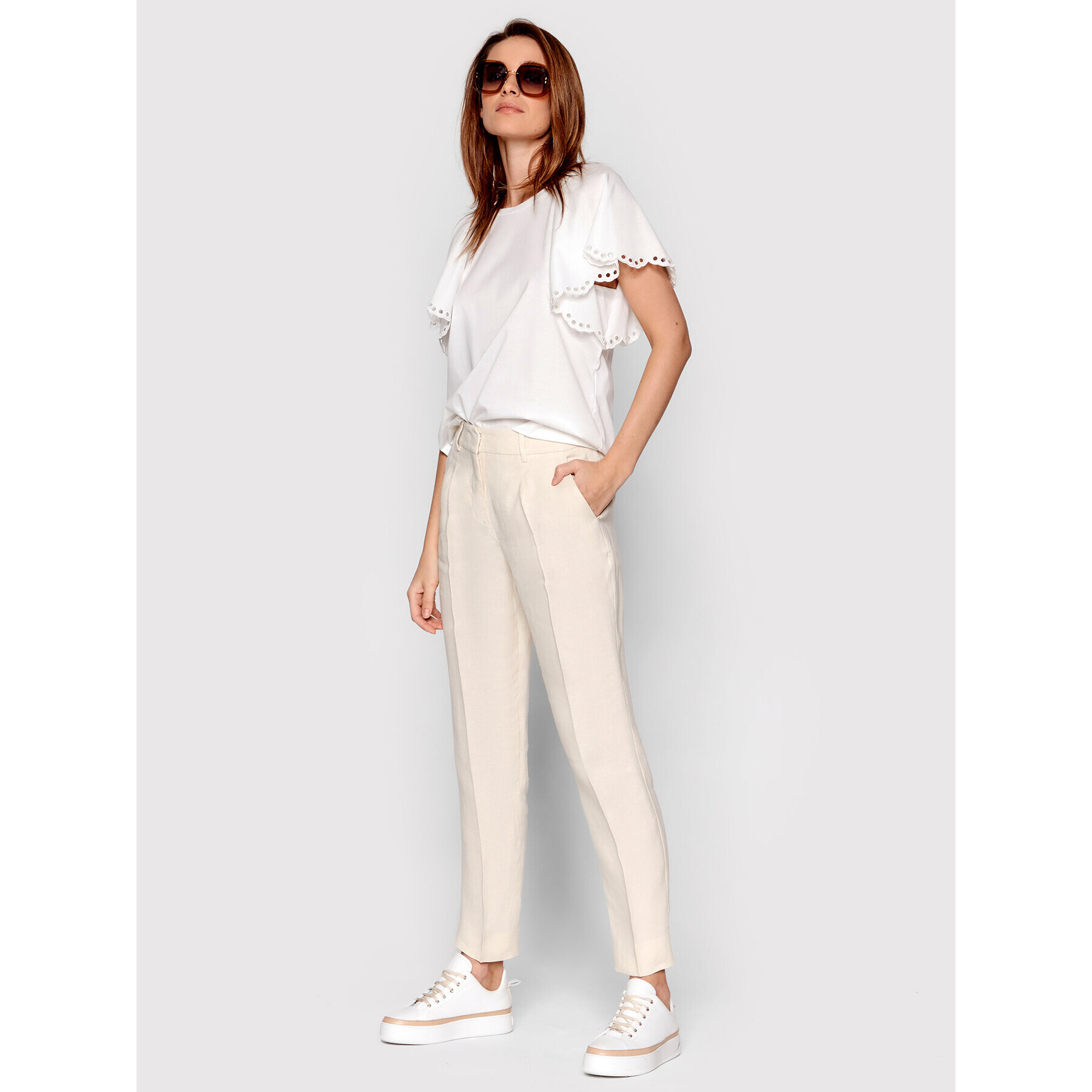 Weekend Max Mara Chino nohavice Nobile 51310721 Béžová Regular Fit - Pepit.sk