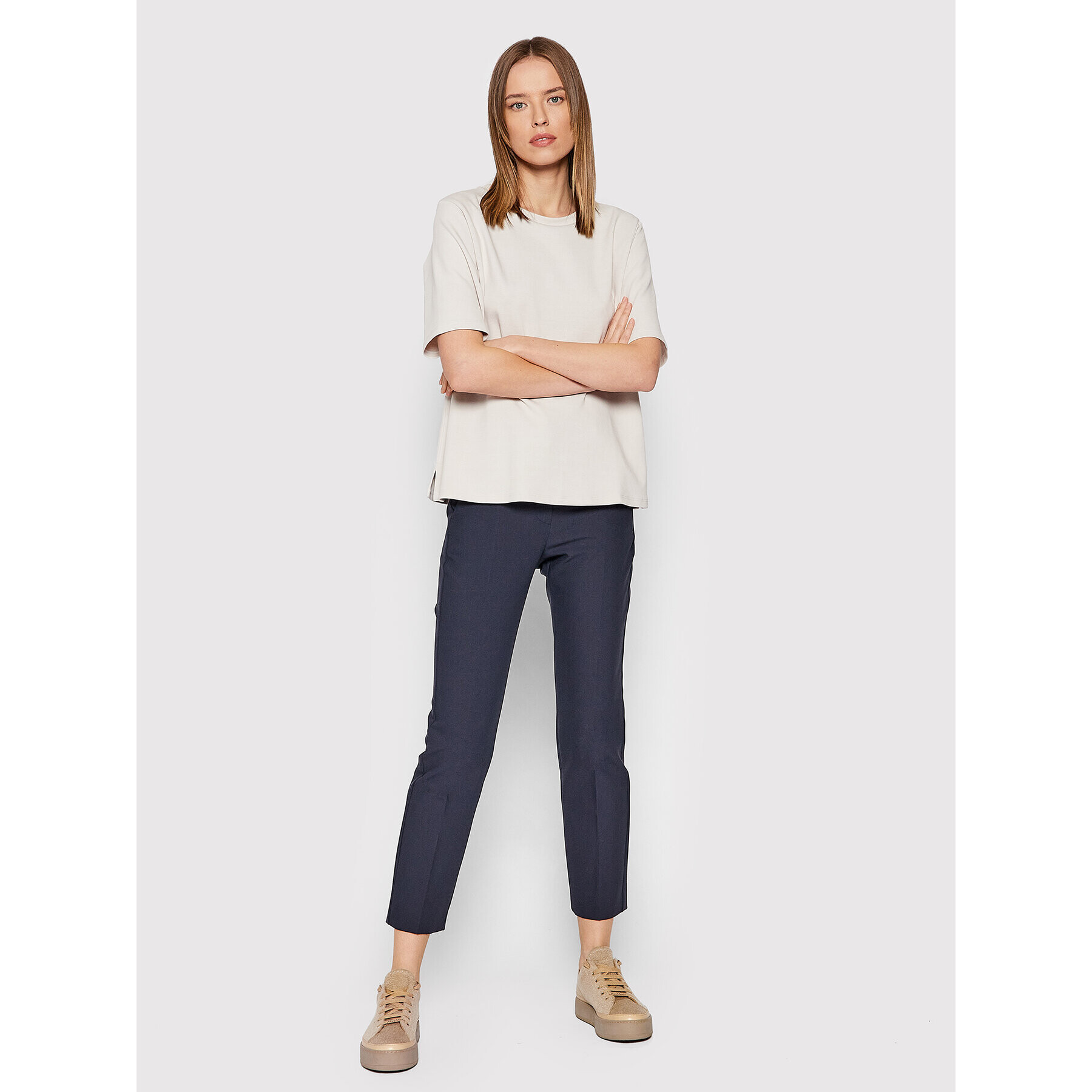 Weekend Max Mara Chino nohavice Rana 51310427 Tmavomodrá Slim Fit - Pepit.sk