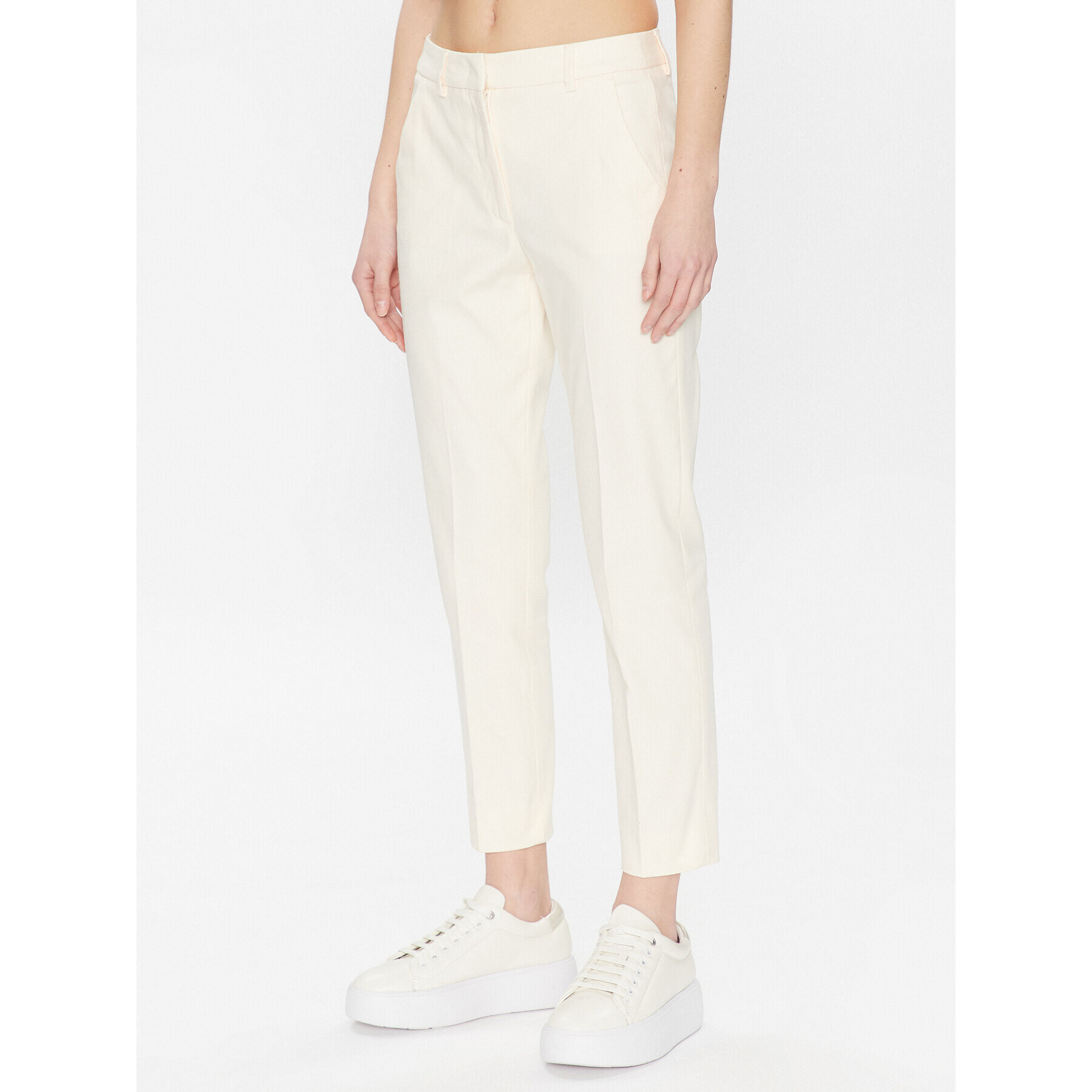 Weekend Max Mara Chino nohavice Vite 23513104 Écru Slim Fit - Pepit.sk