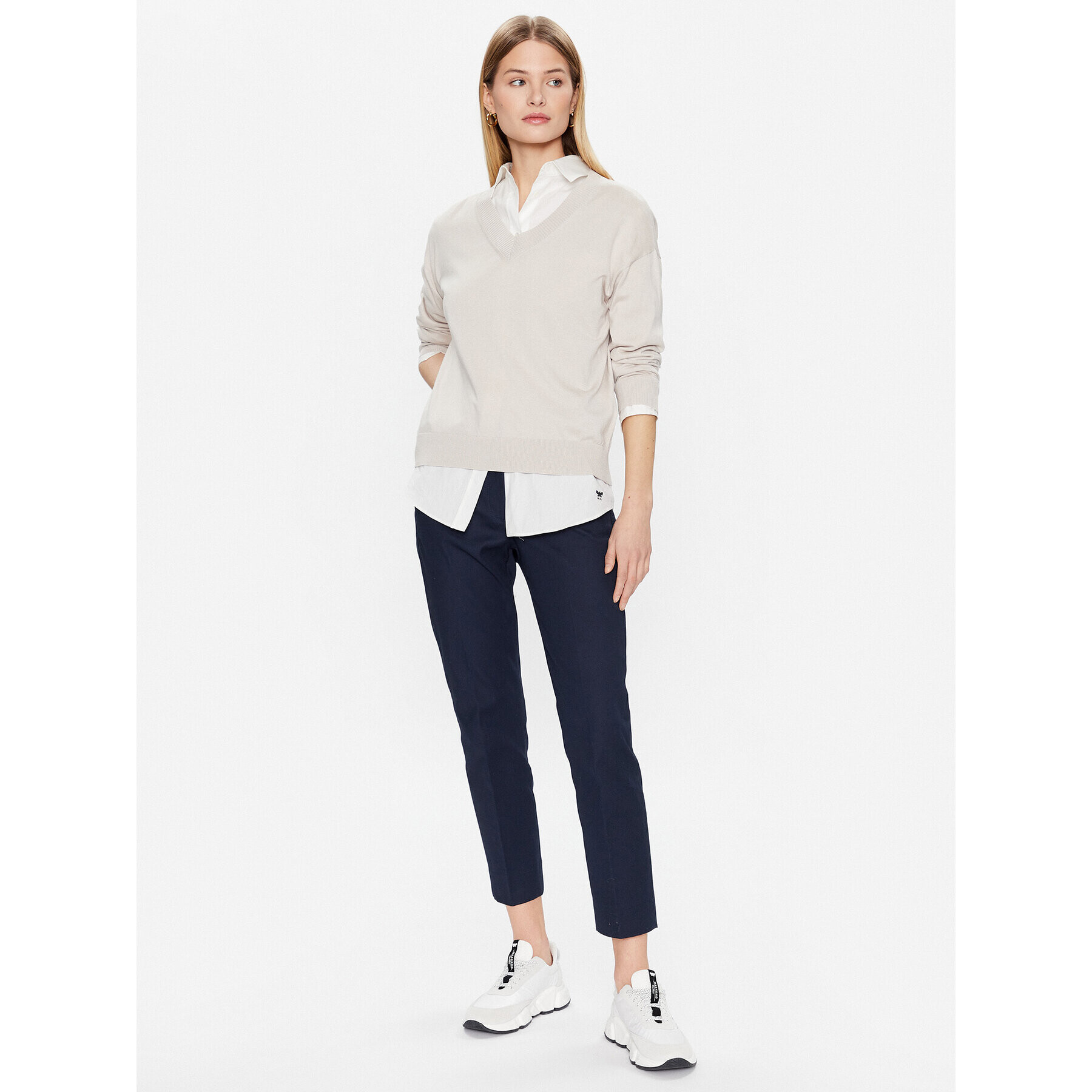 Weekend Max Mara Chino nohavice Vite 2351310437 Tmavomodrá Slim Fit - Pepit.sk