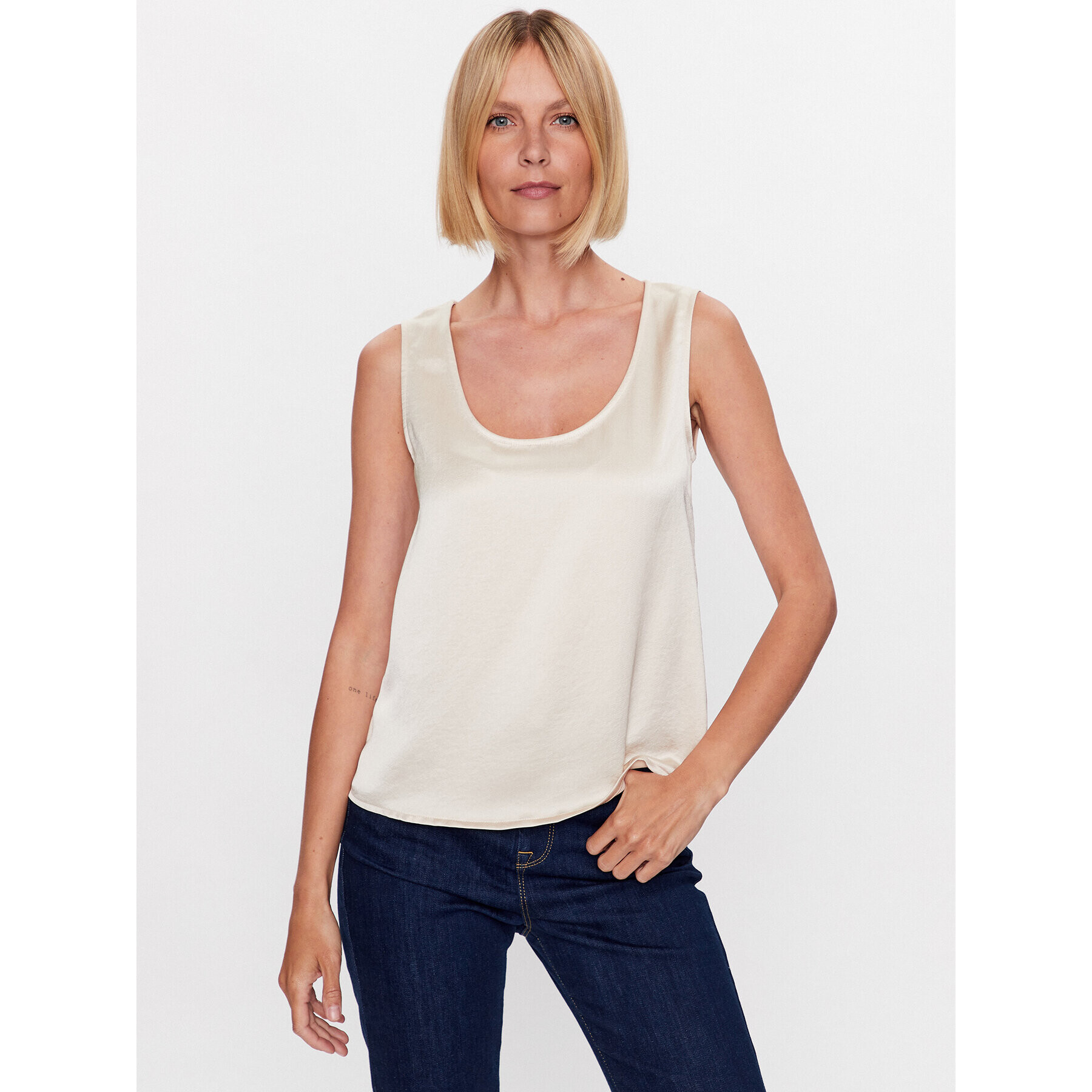 Weekend Max Mara Top Sonale 23594609 Écru Regular Fit - Pepit.sk