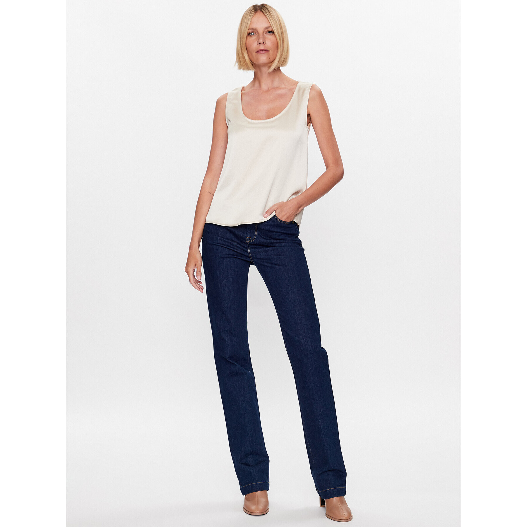 Weekend Max Mara Top Sonale 23594609 Écru Regular Fit - Pepit.sk