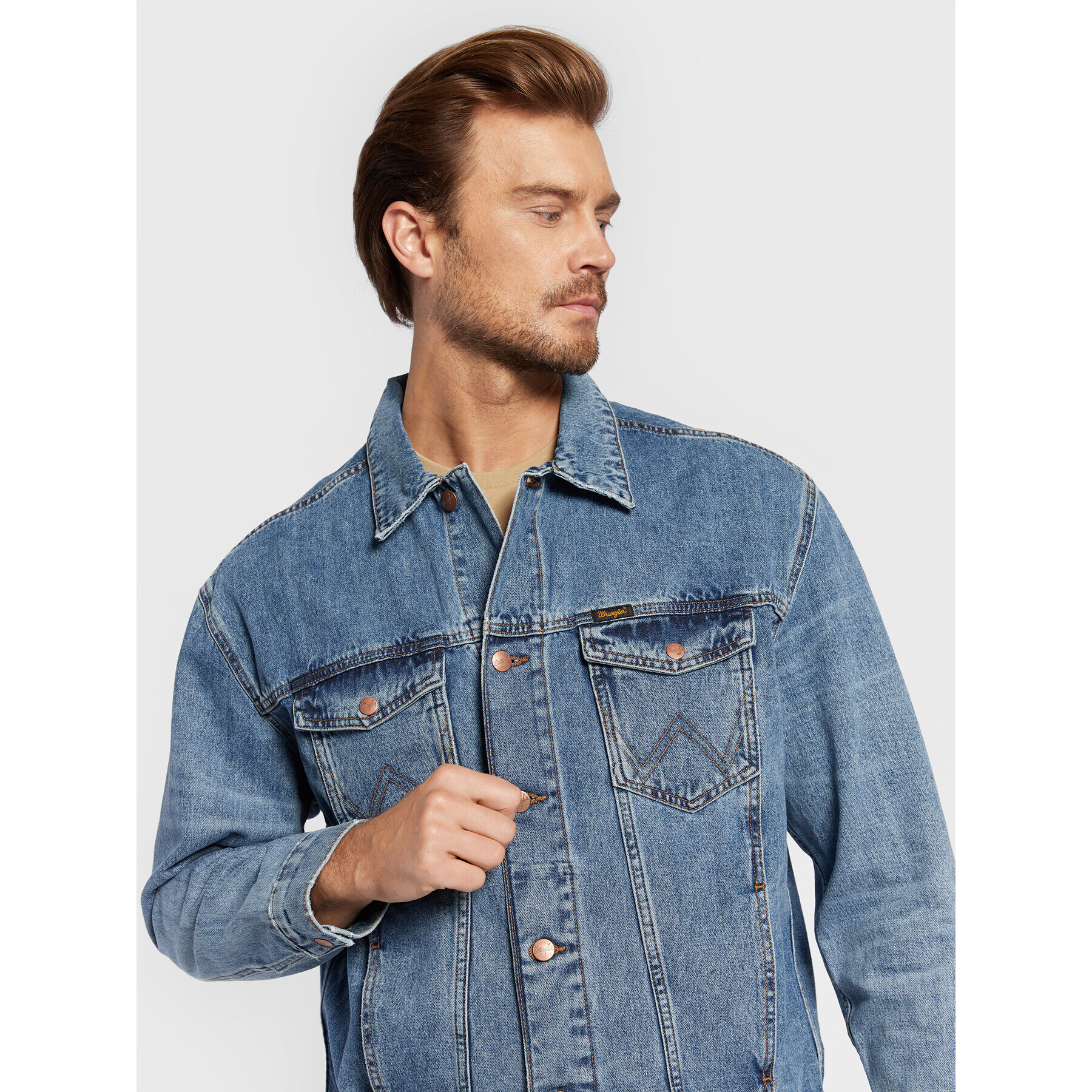 Wrangler Džínsová bunda Authentic Mid W45979142 Modrá Relaxed Fit - Pepit.sk