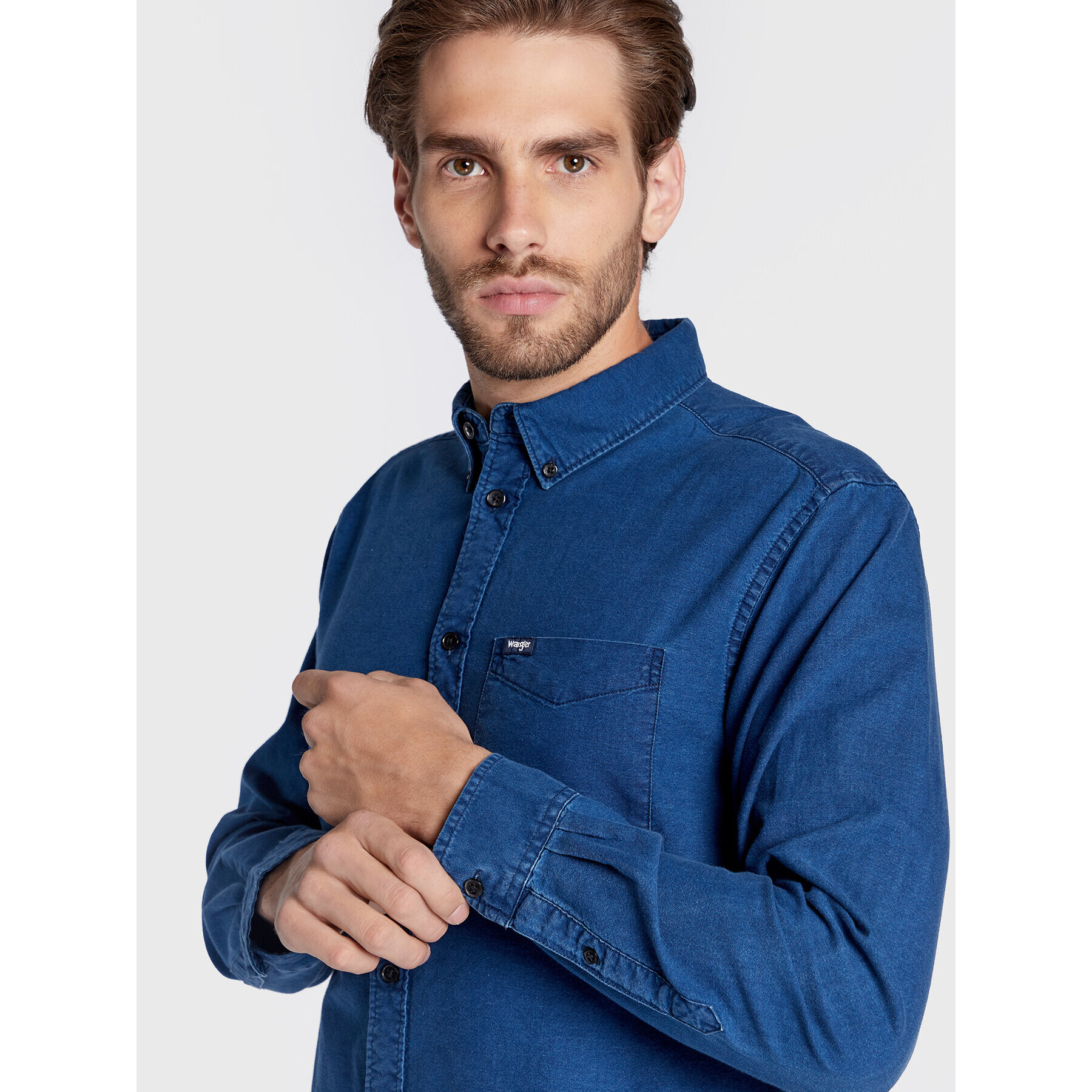 Wrangler džínsová košeľa W5B1BMX1E Tmavomodrá Regular Fit - Pepit.sk