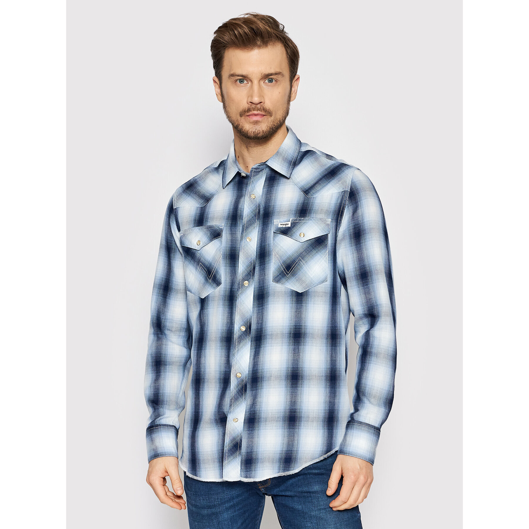 Wrangler Košeľa Western W5A0BJX1E Tmavomodrá Regular Fit - Pepit.sk