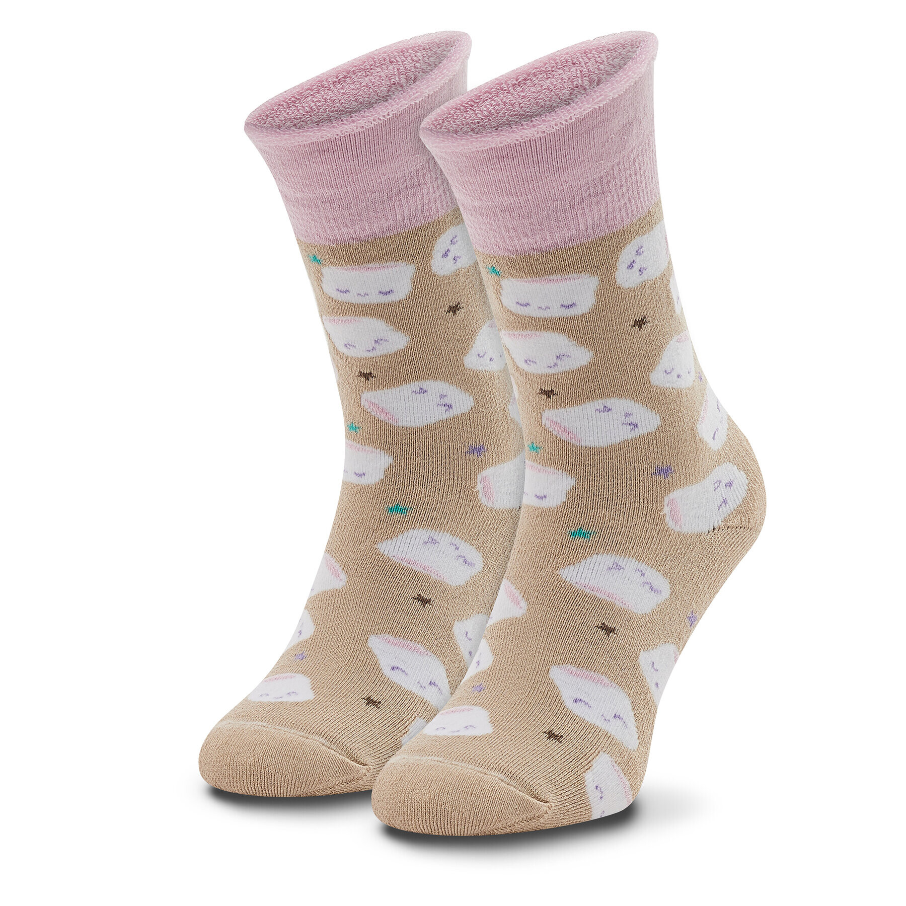 Zooksy Ponožky Vysoké Unisex Warm Winter Marshmallows Béžová - Pepit.sk