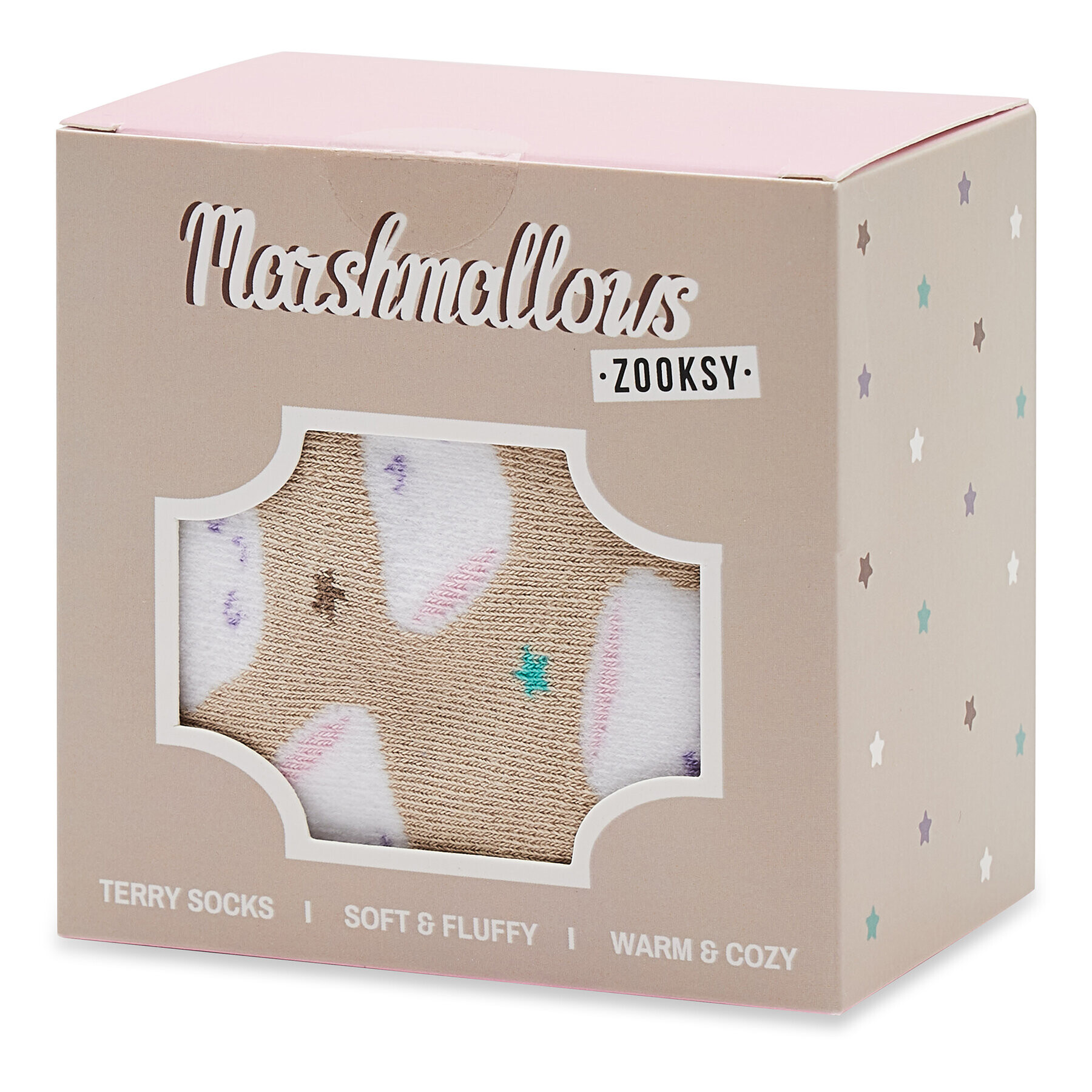 Zooksy Ponožky Vysoké Unisex Warm Winter Marshmallows Béžová - Pepit.sk