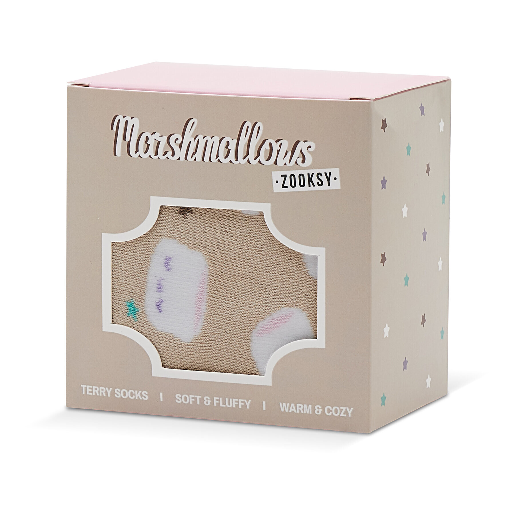 Zooksy Vysoké dámske ponožky Warm Winter Marshmallows Béžová - Pepit.sk